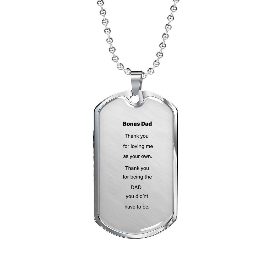 Dad Dog Tag Father's Day Gift, Thank For Loving Me Dog Tag Military Chain Necklace Gift For Dad