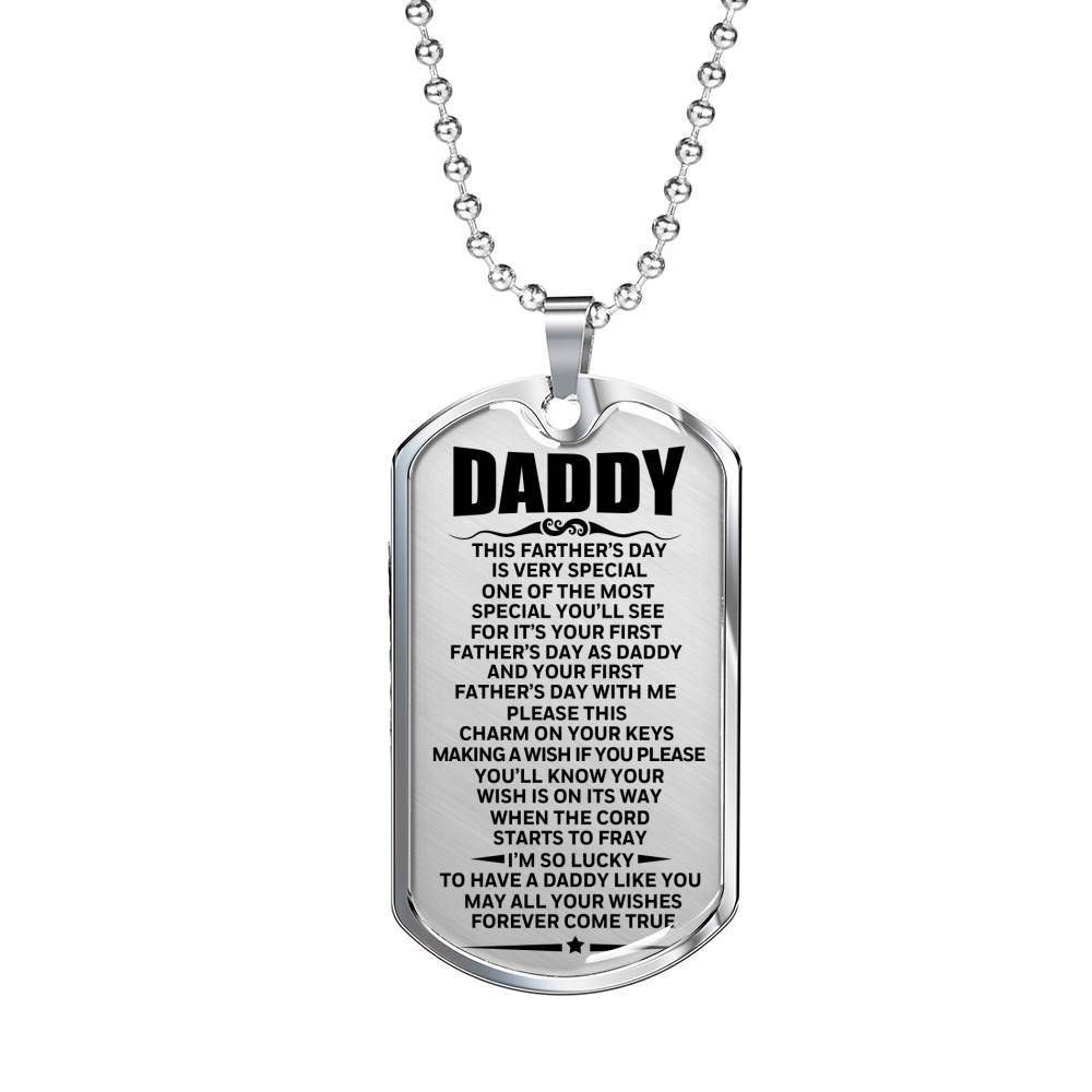 Dad Dog Tag Father's Day Gift, To My Dad You're The Special Gift For Me Dog Tag Military Chain Necklace
