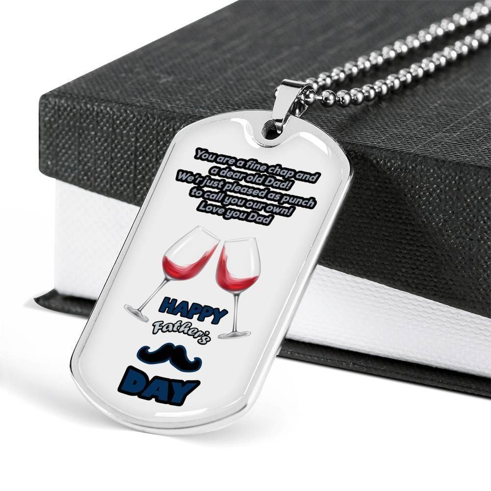 Dad Dog Tag Father's Day Gift, You Are A Final Chap Dog Tag Military Chain Necklace For Dad Dog Tag