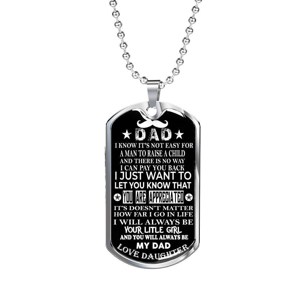 Dad Dog Tag Father's Day Gift, You Are Appreciated Dog Tag Military Chain Necklace For Father