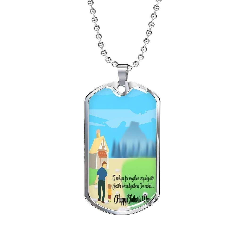 Dad Dog Tag Father's Day Gift, You Are My Guide Dog Tag Military Chain Necklace Gift For Daddy