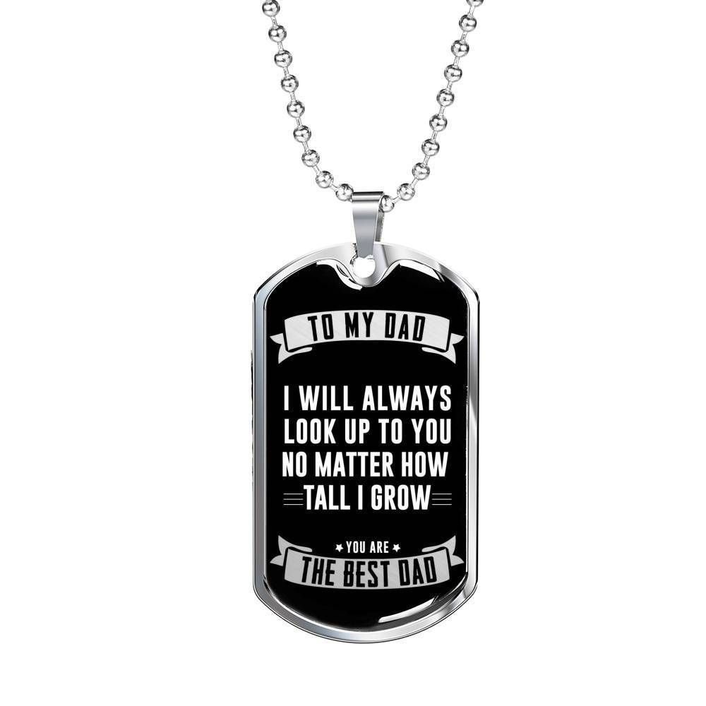 Dad Dog Tag Father's Day Gift, You Are The Best Dad Dog Tag Military Chain Necklace For Dad