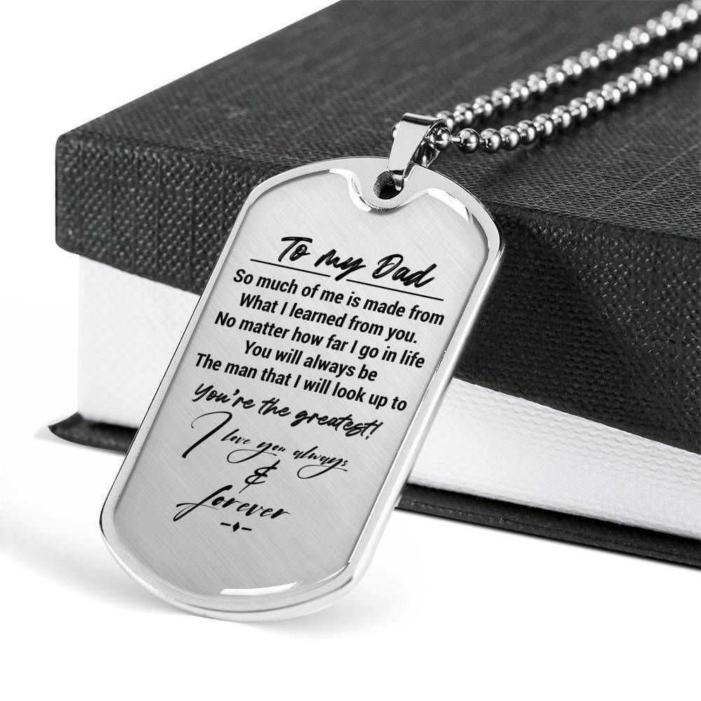 Dad Dog Tag Father's Day Gift, You're The Greatest Dog Tag Military Chain Necklace For Dad Dog Tag