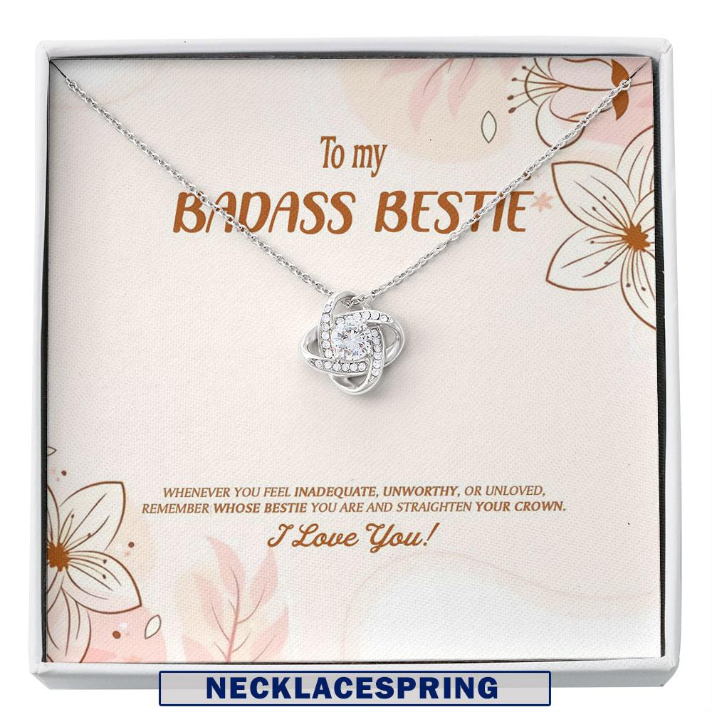 Best Friend Necklace, To My Badass Bestie Crown Necklace, Gift For Best ...