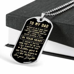 Dad Dog Tag Father’s Day Gift, You’ll Always Be My Hero Dog Tag Military Chain Necklace For Dad Dog Tag-2