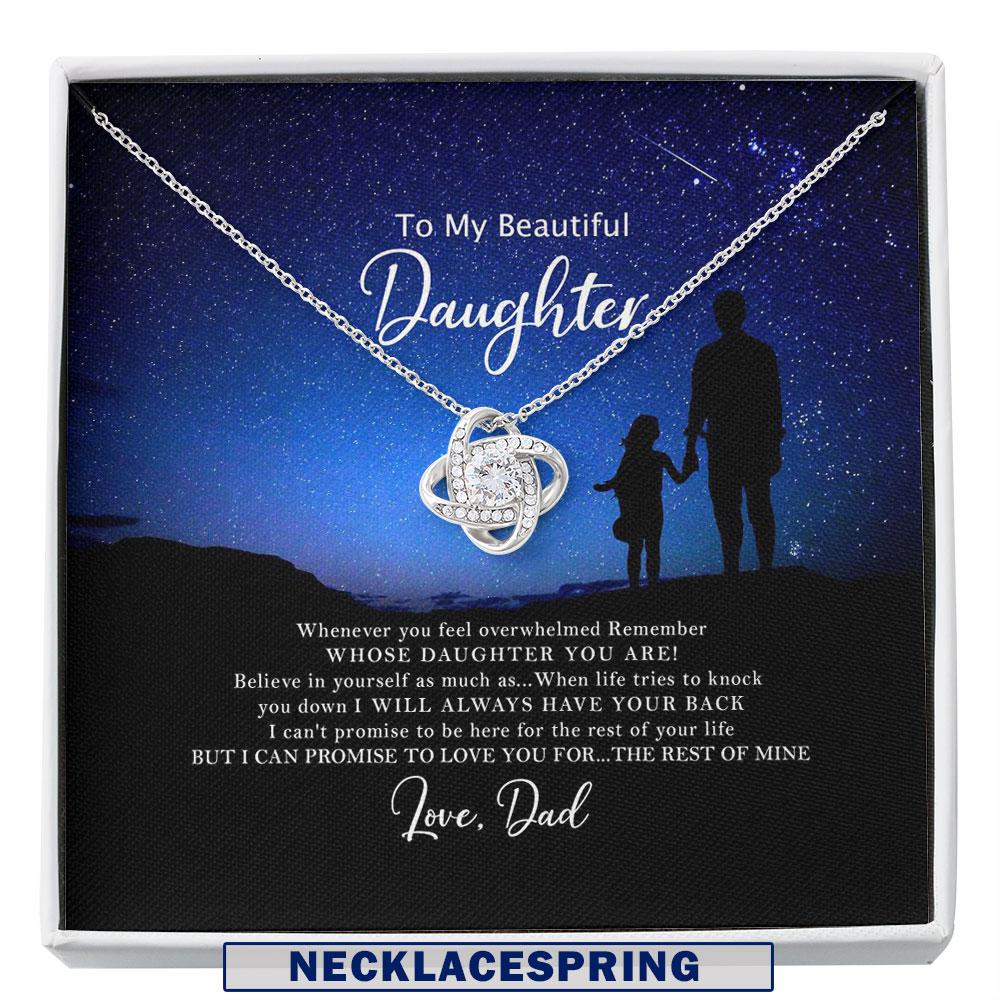 Daughter Necklace, To My Daughter From Dad Overwhelmed Believe Your Back Rest Of Life Custom Necklace