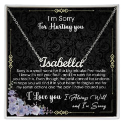 Custom Name Necklace, Silver, Message Card