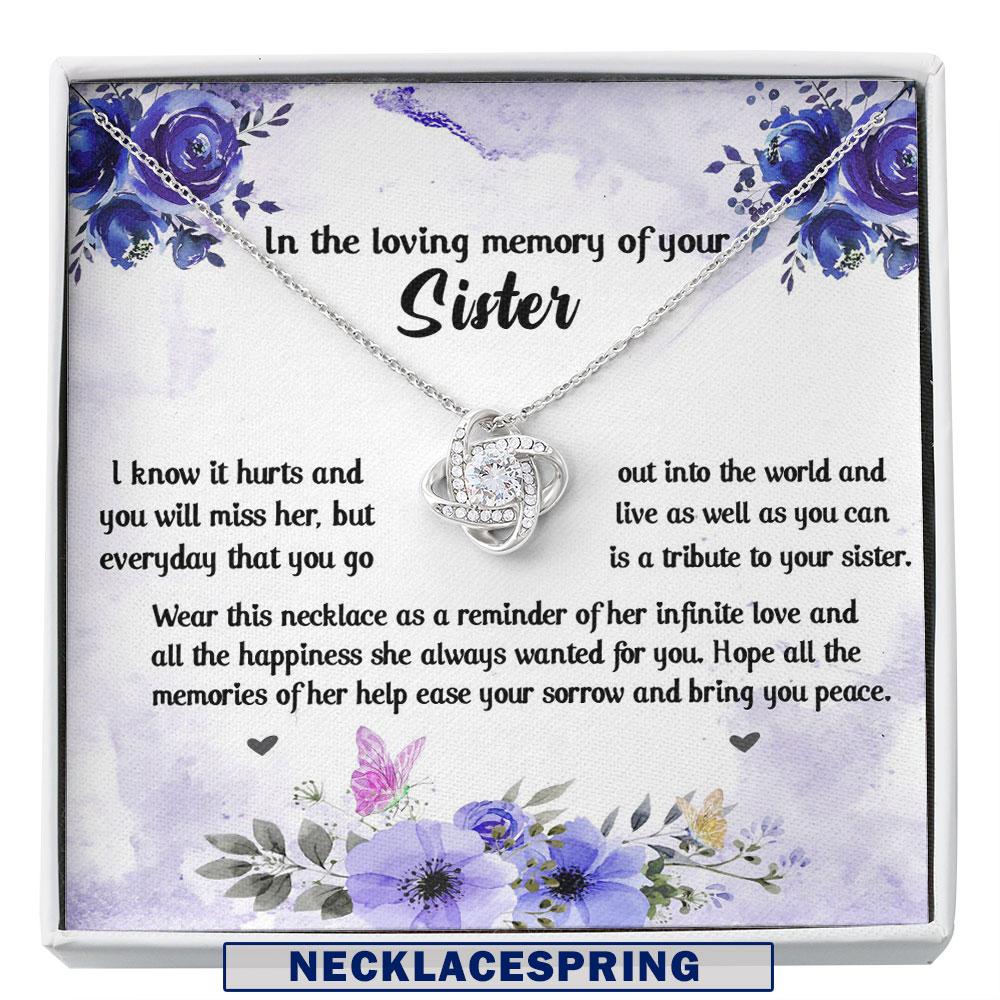 Sister Memorial Necklace, Bereavement Gift, In Heaven Memory Of Sister, Sympathy Gift Custom Necklace