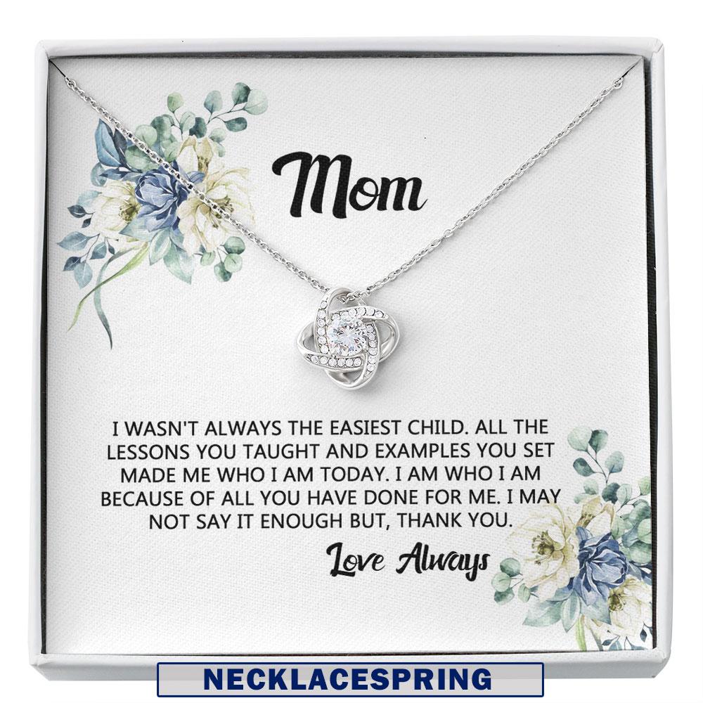 Mom Necklace Gift - Thank You Necklace, Gift, Mother Daughter Custom Necklace