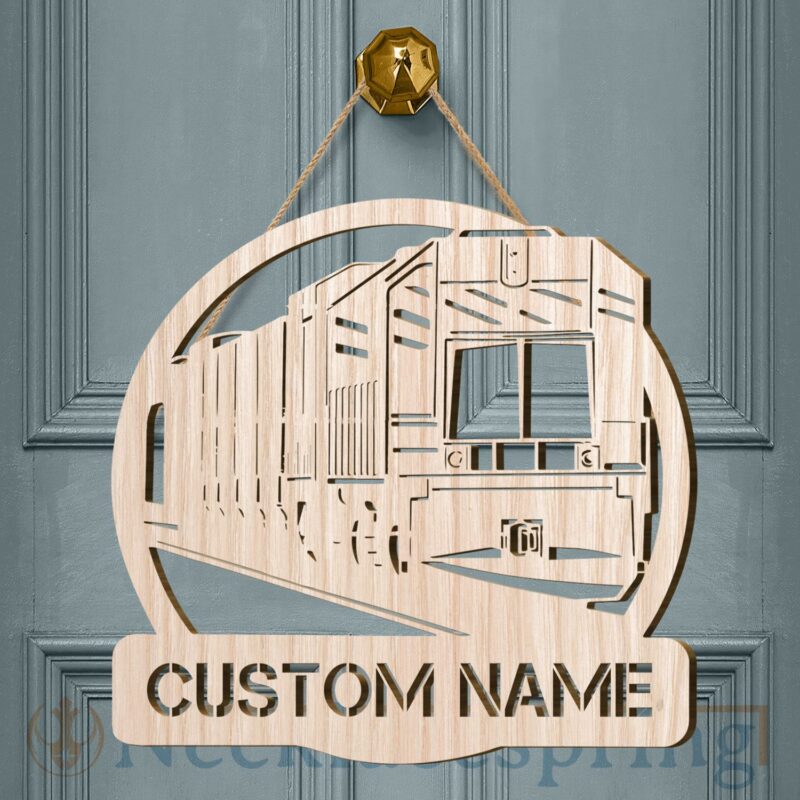 Steam Engine Train Locomotive Custom Wood Sign, Wooden Name Signs ...