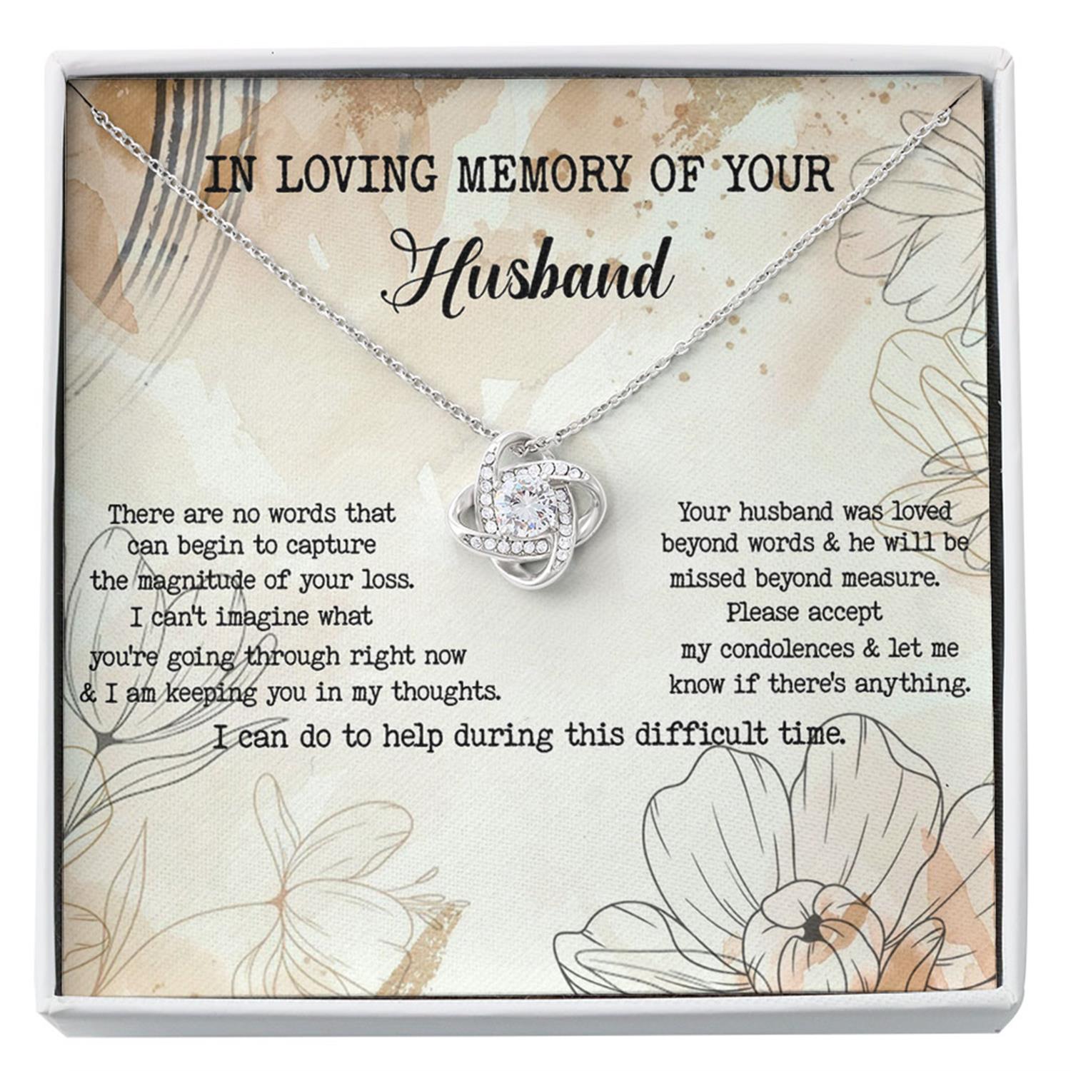 Memorials Necklace, Bereavement Gift, Loss Of Husband Necklace, In Loving Memory Of Husband Custom Necklace