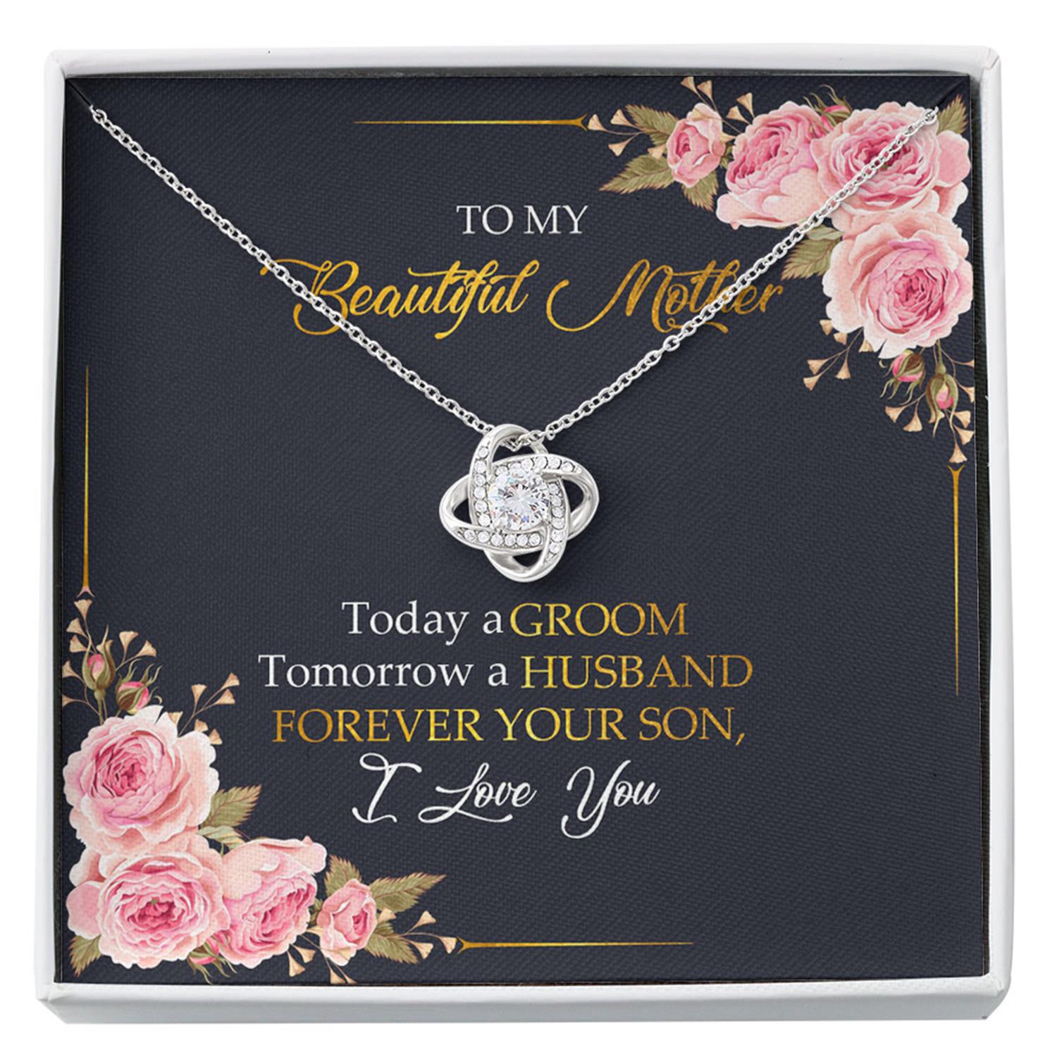 Mom Necklace, Groom To Mother Gift, Son To Mother On Wedding Day Necklace, Mother Of The Groom Gift From Son, Mom Wedding Gift From Son Custom Necklace
