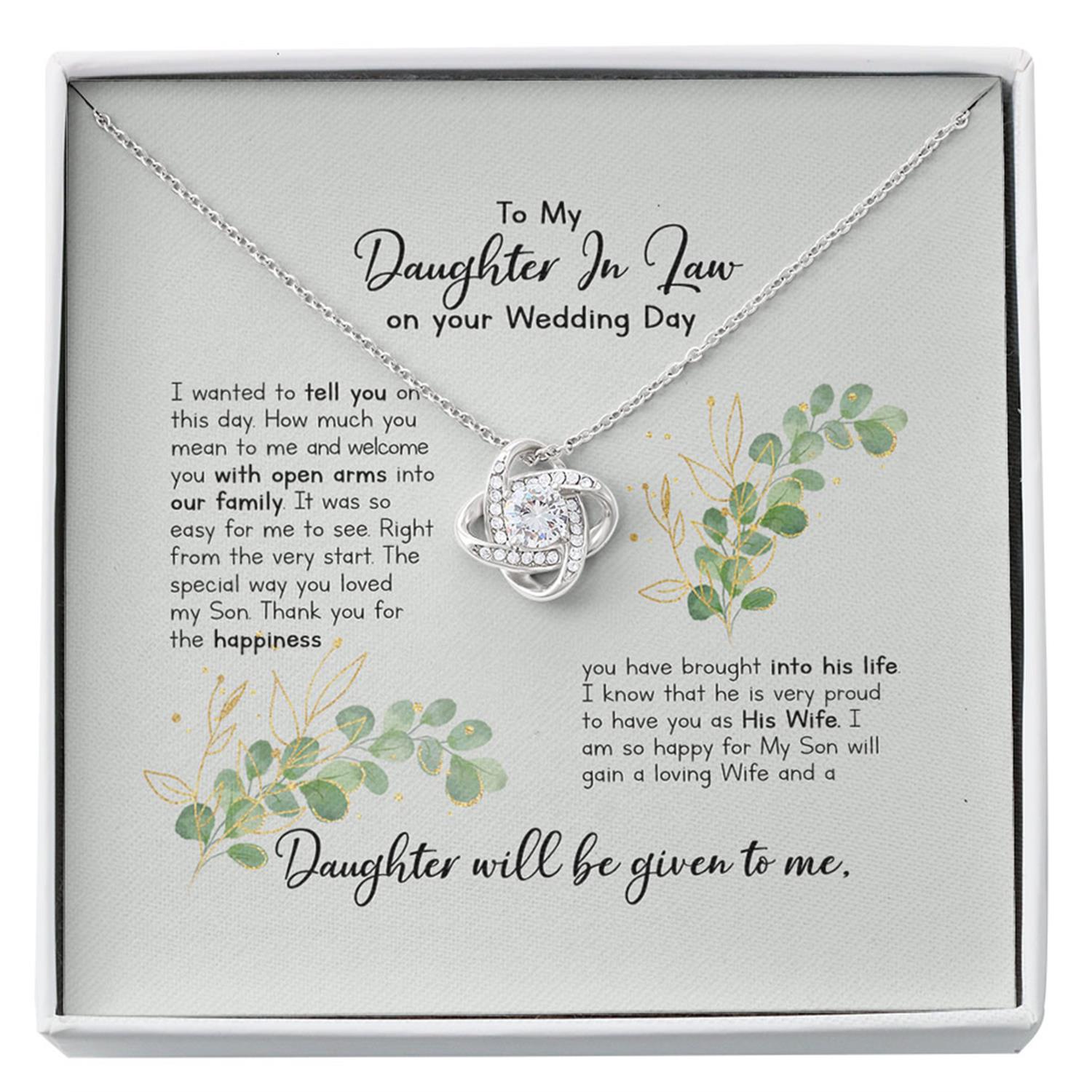 Daughter-In-Law Necklace, Gift For Bride From Mother Of Groom, Bridal Shower Gifts From Mother Of The Groom, Daughter In Law Gift On Wedding Day Custom Necklace