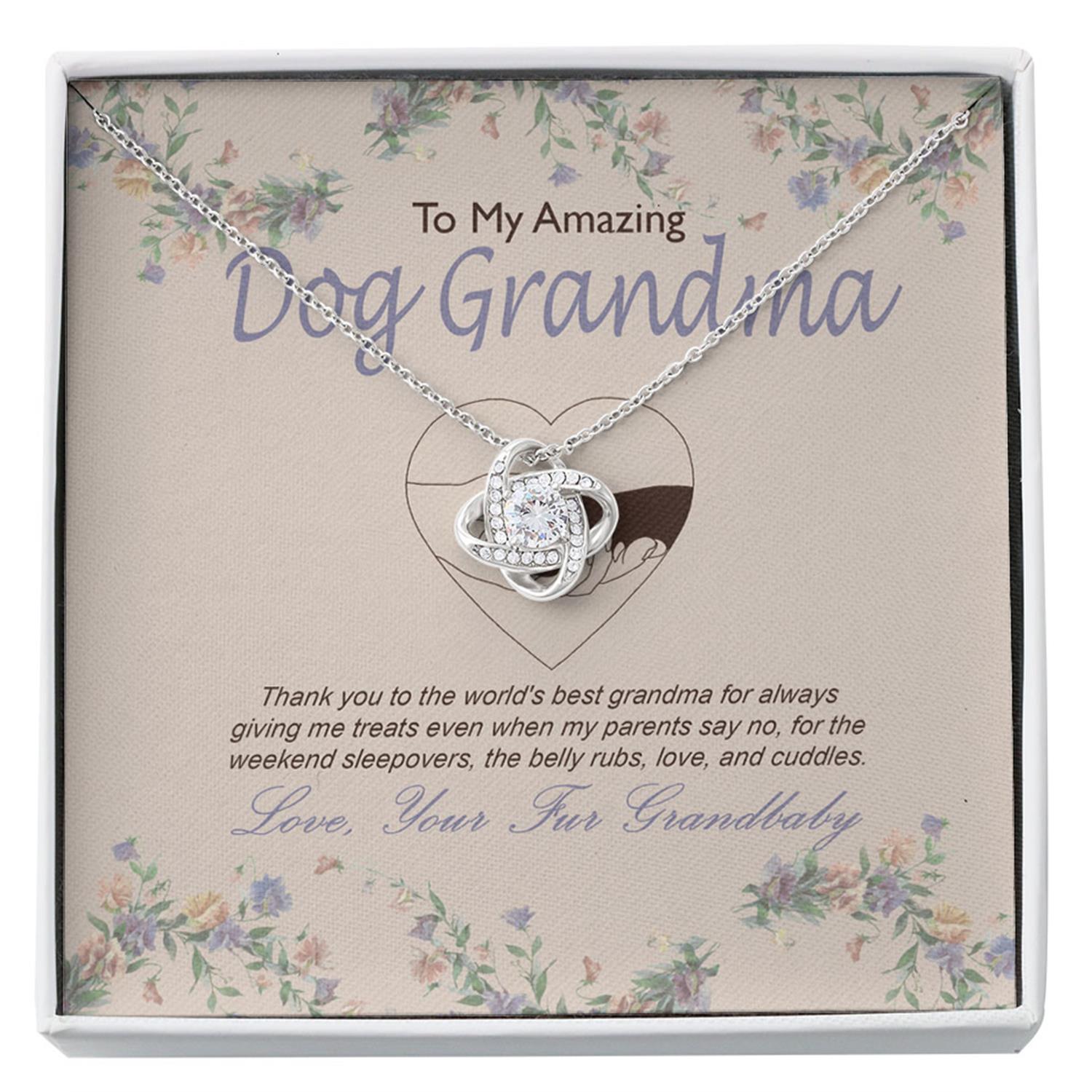 Grandmother Necklace, Best Dog Grandma Dog Nana Necklace Dog Lover Gift Necklace With Card Pet Grandparents Fur Grandbaby Gift Custom Necklace