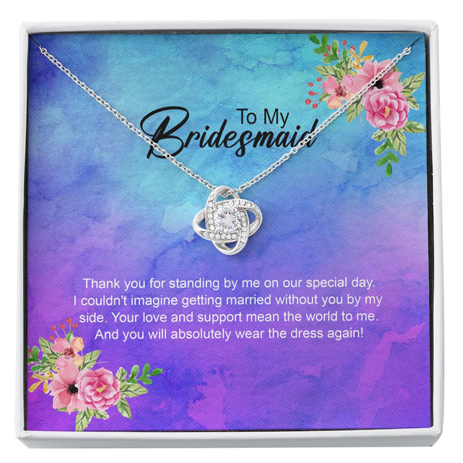 Bridesmaid Gift Neckalce From Bride, Bridesmaid Thanks, Maid Of Honor Gift Custom Necklace