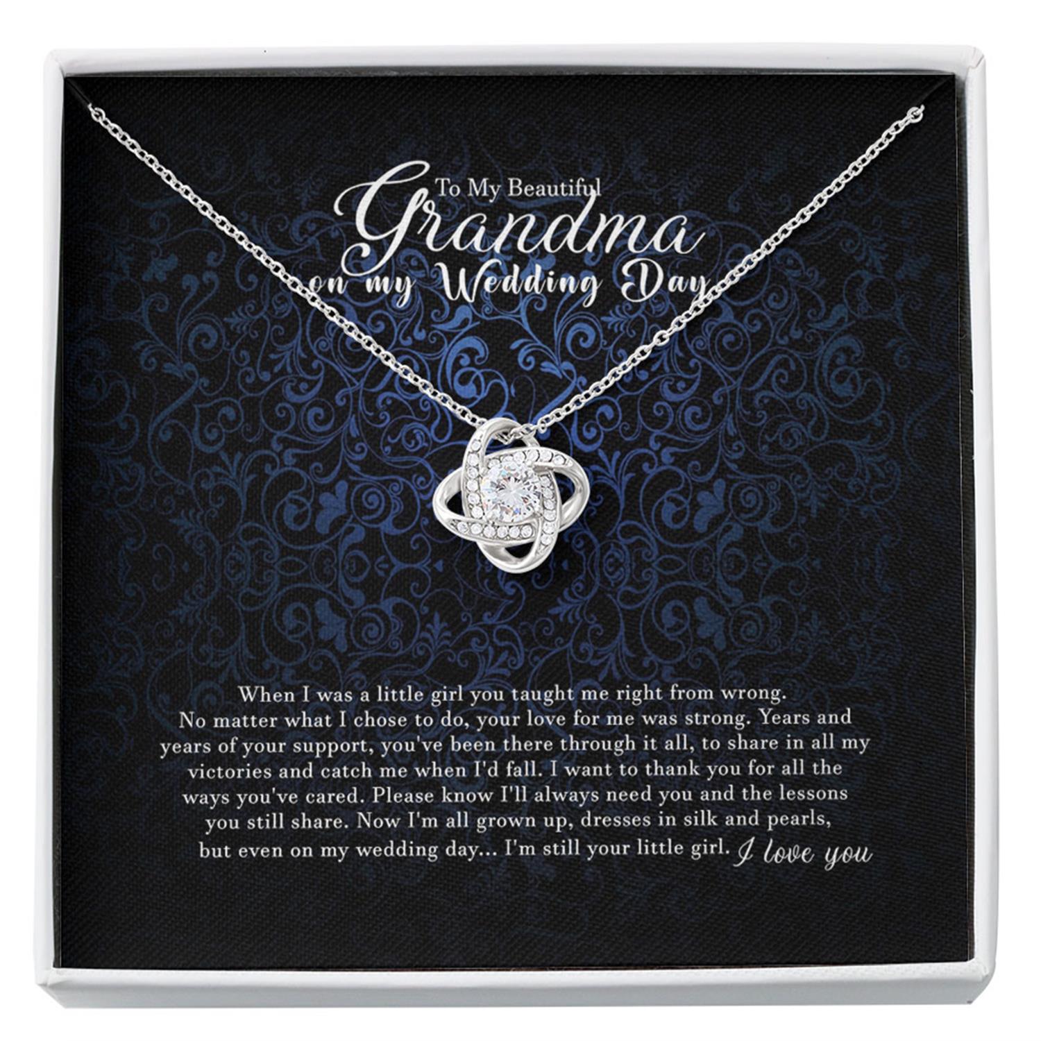 Grandmother Of The Bride Necklace Gift From Granddaughter, Grandmother Gift From Bride, Gift For Grandma On My Weddin Custom Necklace