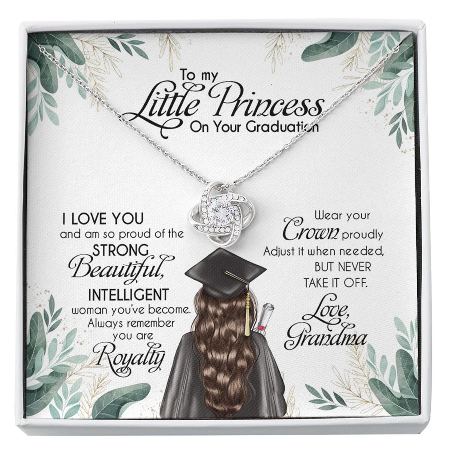 Graduation Necklace For Granddaughter From Grandparents, Meaningful Message Card For Her, High School Grad Gifts Custom Necklace