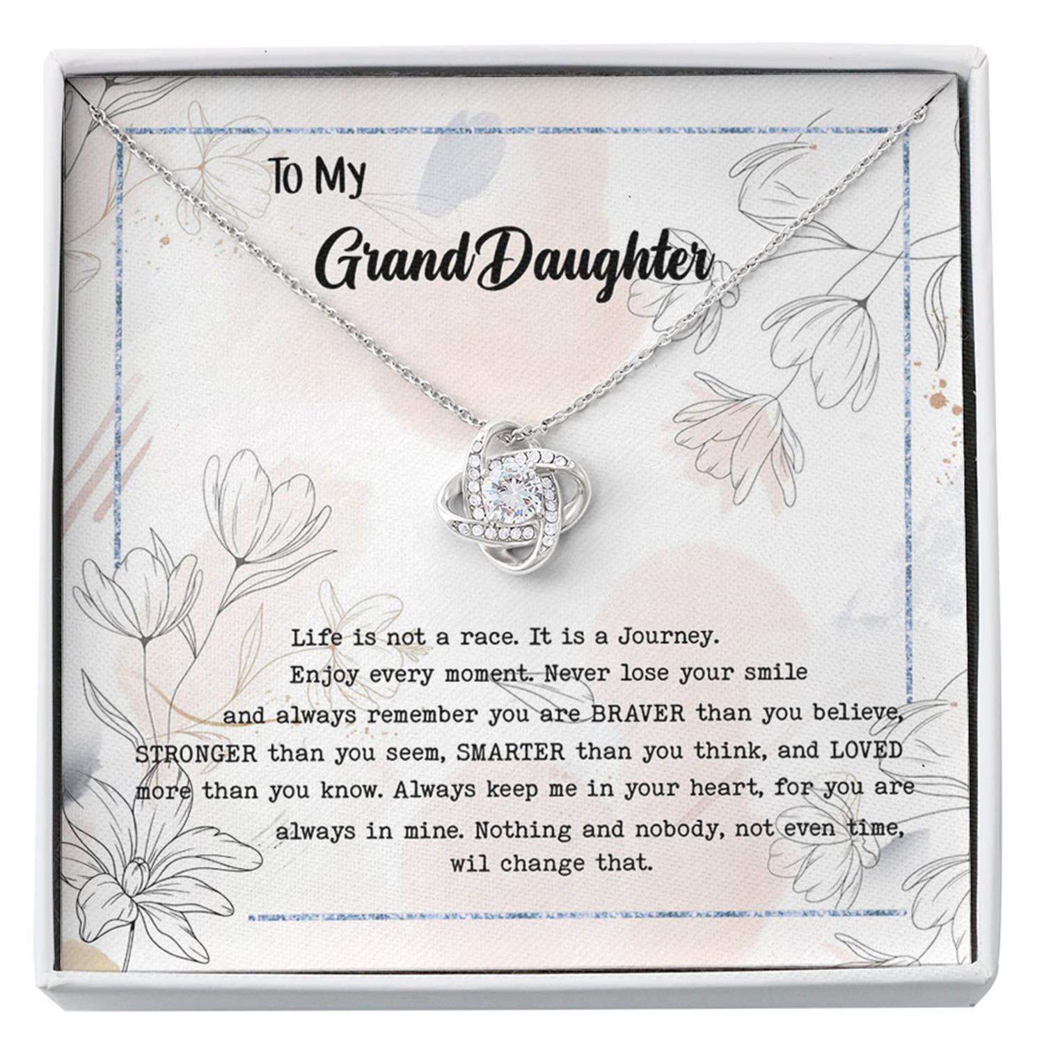 Granddaughter Necklace Gift, Necklace, Valentines Mothers Day Christmas, Nothing And Nobody Not Even Time Will Change That Custom Necklace