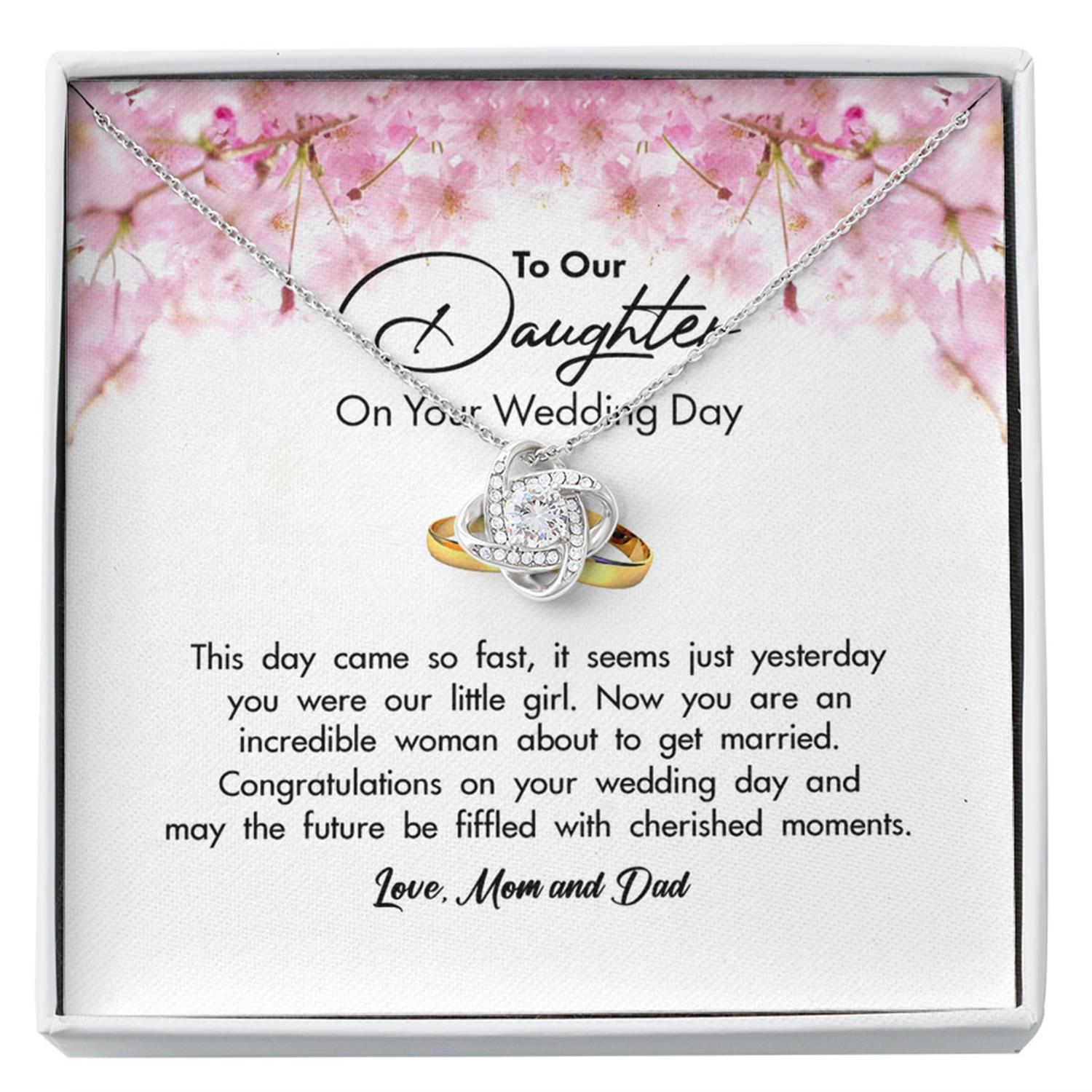 Daughter Necklace, Daughter Bride GiftWedding Gift Child Bling Necklace Gift Bride From Parents Custom Necklace