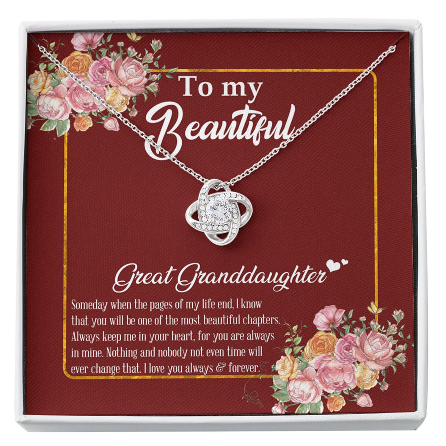 Granddaughter Necklace, Great Granddaughter Necklace Gift, Great Granddaughter Christmas Necklace, Great Granddaughter Custom Necklace