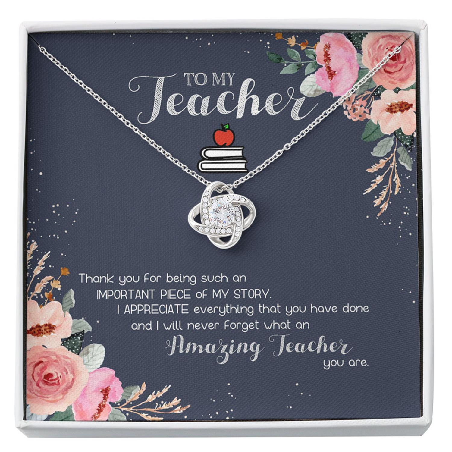 Teacher Necklace, Gift For Teacher Appreciation, Teacher Thank You, Teacher Appreciation Gift, Female Teacher Custom Necklace