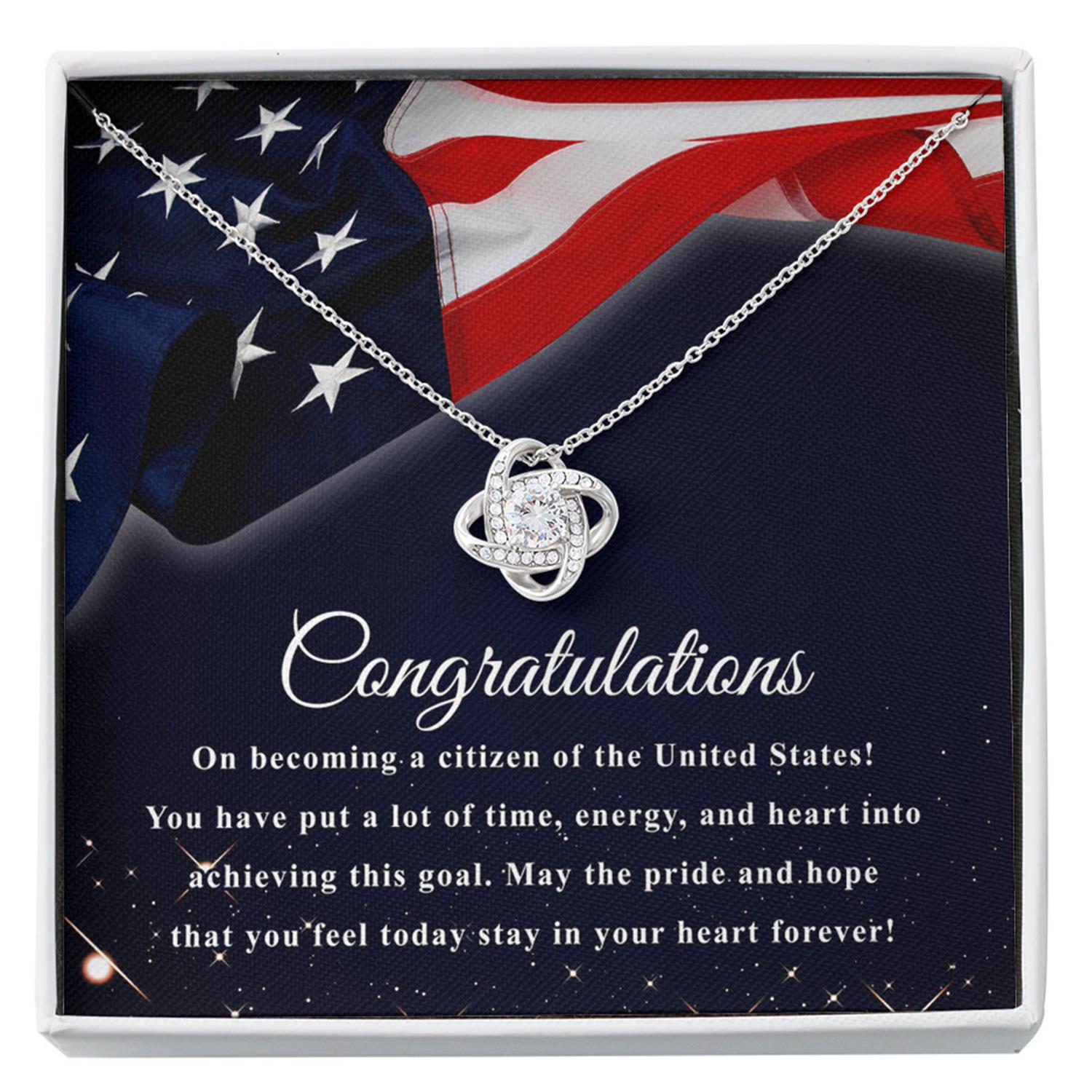 New US Citizen Gift, Beautiful Necklace, American Naturalization Ceremony Gift, American Immigrant Citizenship Gift, Gift For Her Custom Necklace