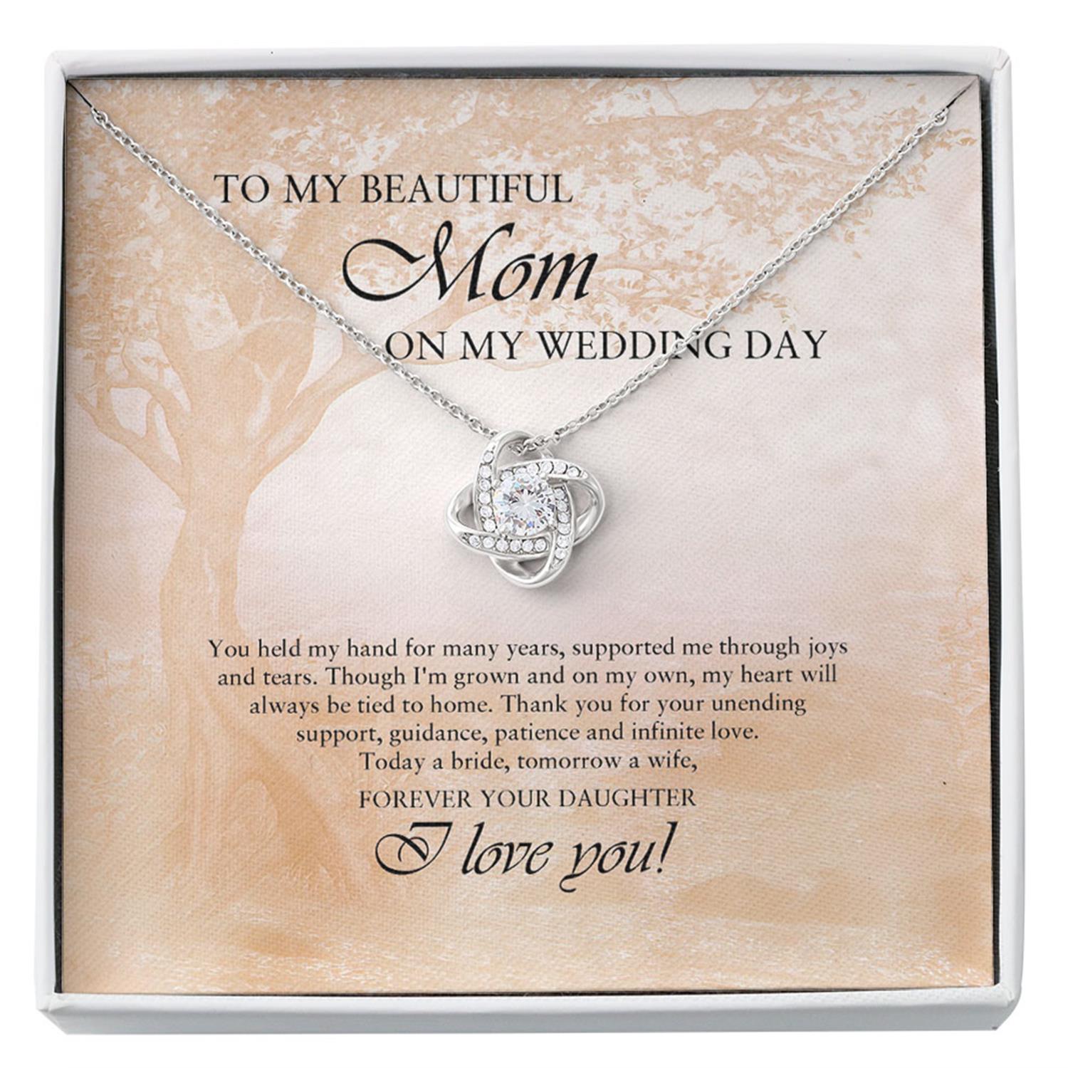 Mom Necklace, To My Mom On My Wedding Day Necklace, Mother Of The Bride Wedding Day Gift Custom Necklace