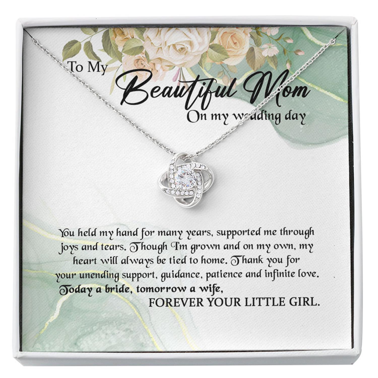 Mother Of The Bride Necklace Gift From Daughter, Mom Wedding Gift From Bride Custom Necklace