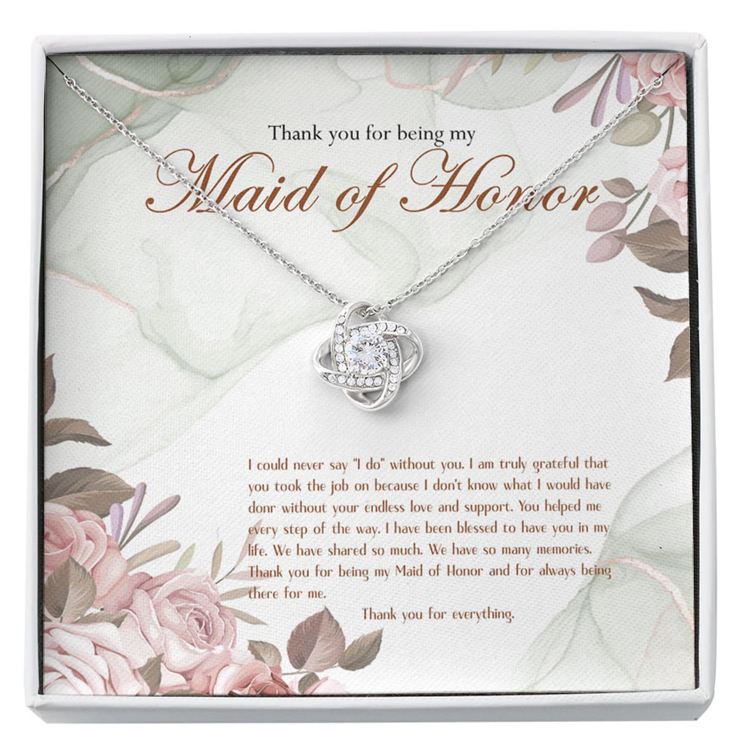 Maid Of Honor Necklace, Maid Of Honor Gift, Thank You Gift From Bride On Wedding Day Custom Necklace