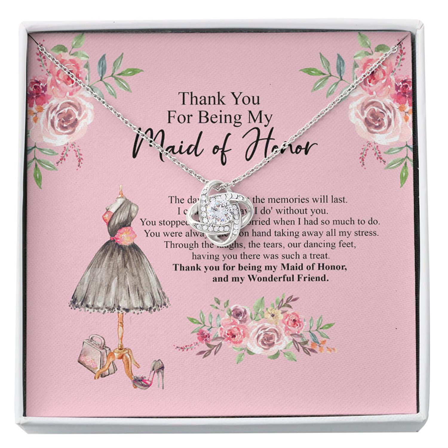 Maid Of Honor Necklace, Maid Of Honor Gift, Thank You Gift From Bride Custom Necklace