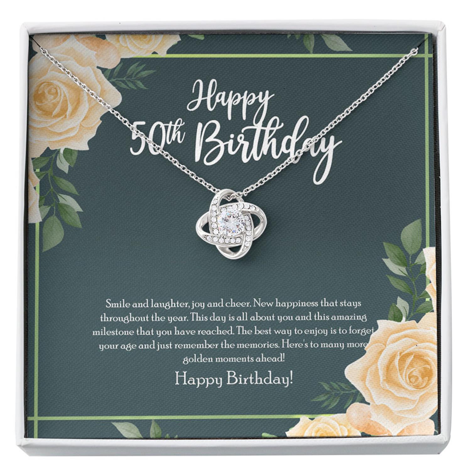 Wife Necklace, Happy 50th Birthday Necklace Gift For Women, 50 Years Old Gift, Fifty And Fabulous Custom Necklace