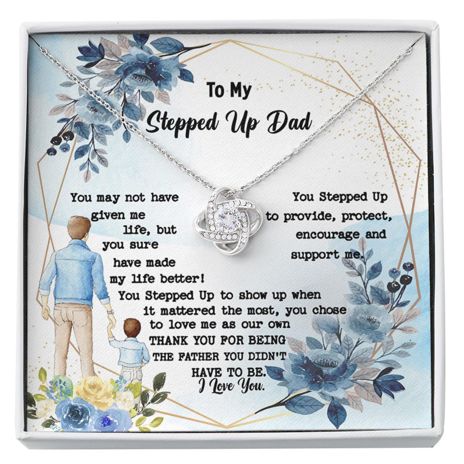 Stepdad Necklace, To My Stepped Up Dad Bonus Dad Men Necklace Gift For Stepdad Father's Day Gift Best Dad Gift Custom Necklace