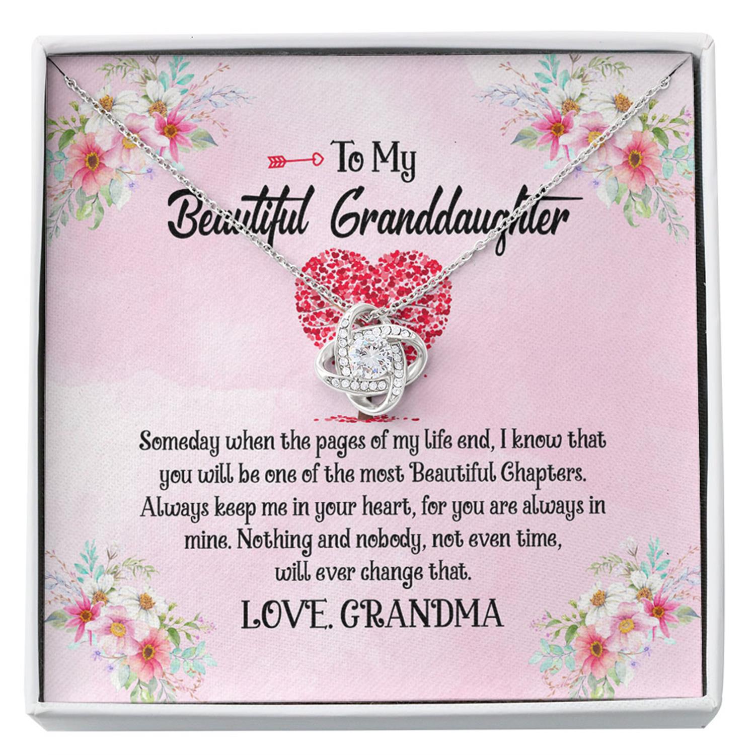 Granddaughter Gifts, Beautiful Page Life Most Chapter Keep In Heart Love Always, Necklaces From Grandma Grandmother, Gift For Mothers Day Custom Necklace