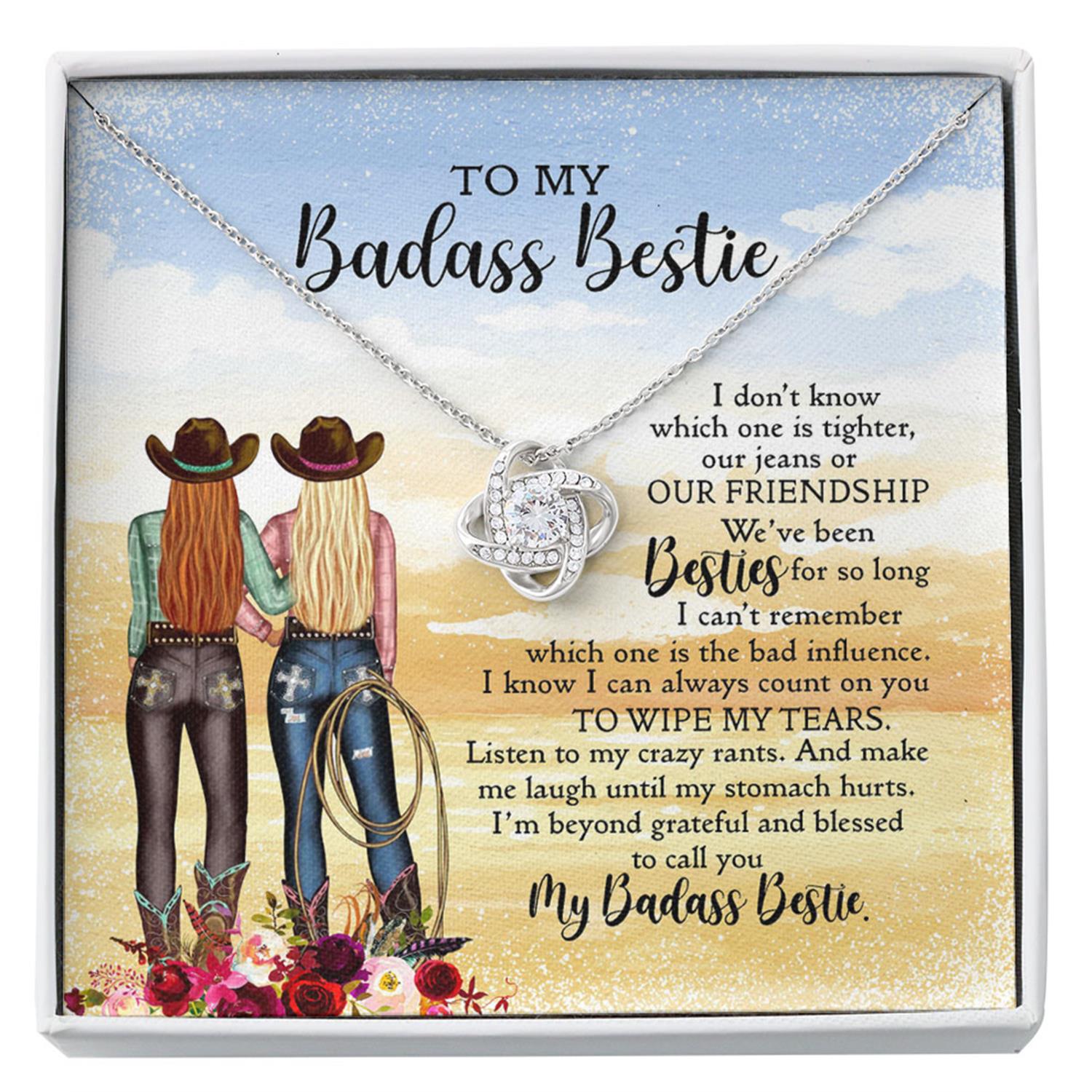 Best Friend Necklace, To My Badass Bestie Necklace - Country Girl Edition Necklace,Gift For Best Friend, BFF, Soul Sister Custom Necklace