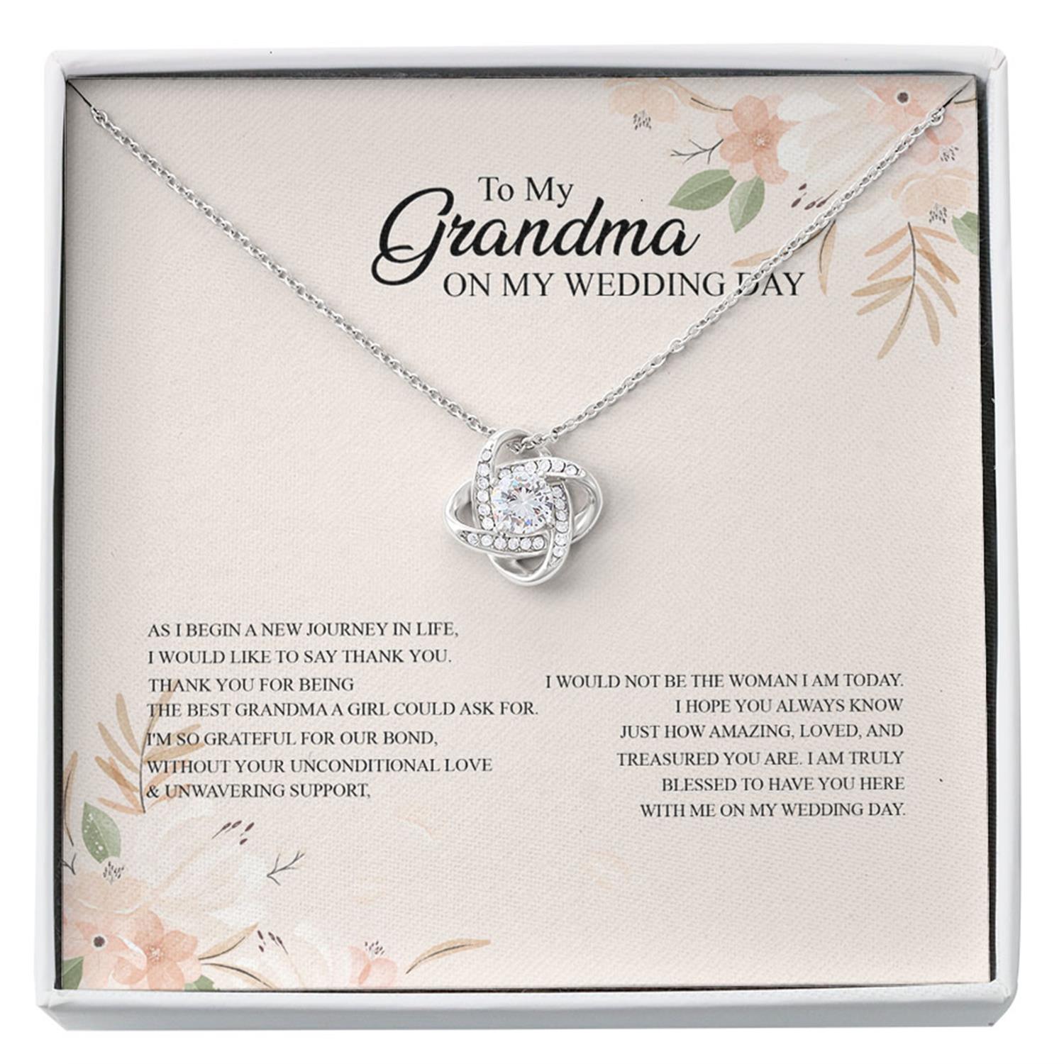 Grandma Of The Bride Wedding Day Necklace Gift From Bride, Wedding For Grandma, Grandmother Of The Bride Gifts Custom Necklace