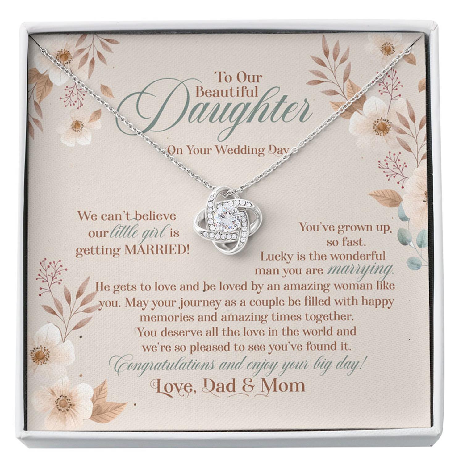 Daughter Wedding Necklace, Bride Gift From Mom To Daughter On Wedding Day, Gift For Daughter On Wedding Day Custom Necklace