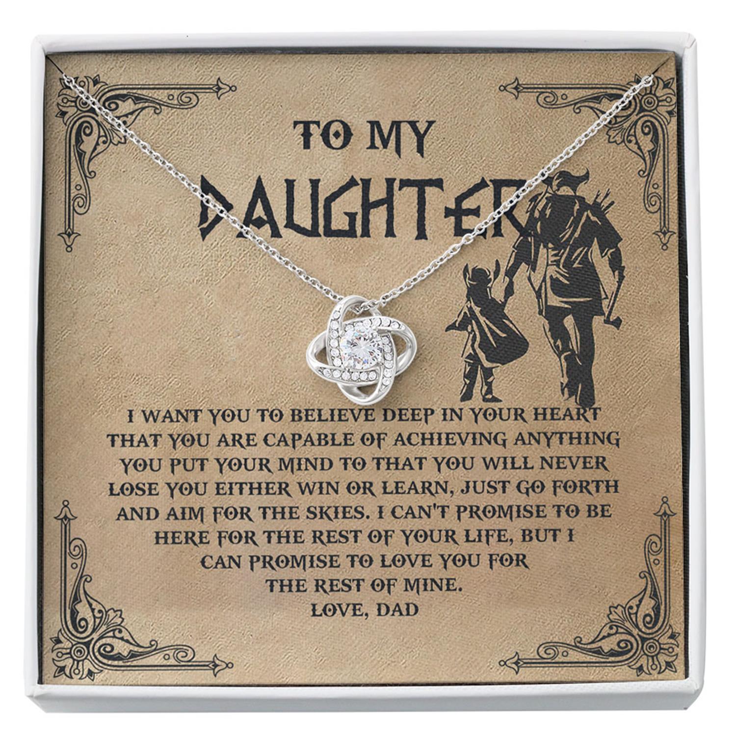 Daughter Necklace, From Viking Dad To My Daughter Necklace, I Want You To Believe Deep In Your Heart, Daughter Gift, Viking Daughter Custom Necklace