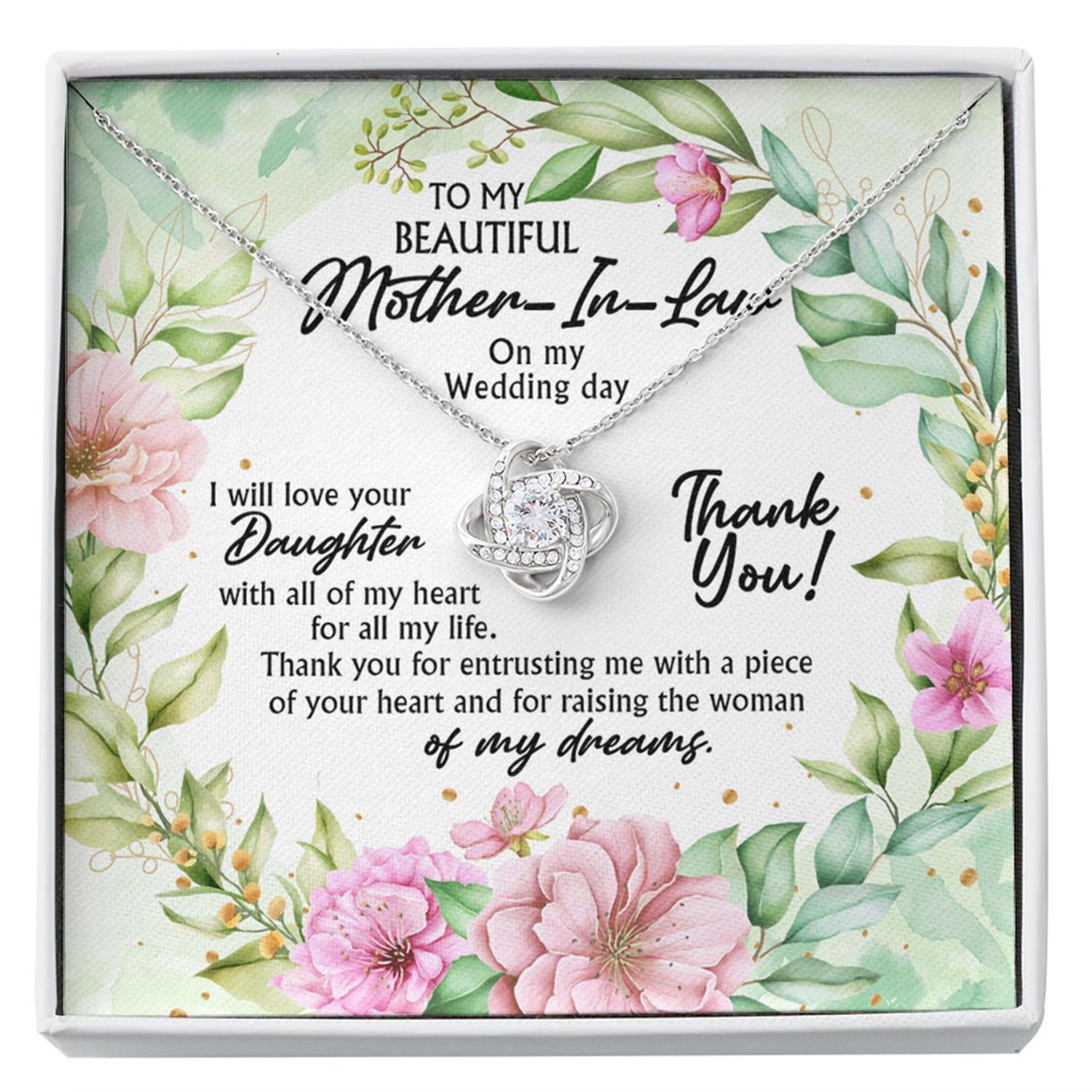 Mother-in-law Necklace, To My Beautiful Mother In Law Necklace With Message Card In A Box Mother Of The Bride Gift From Groom, Necklace For Mom Custom Necklace