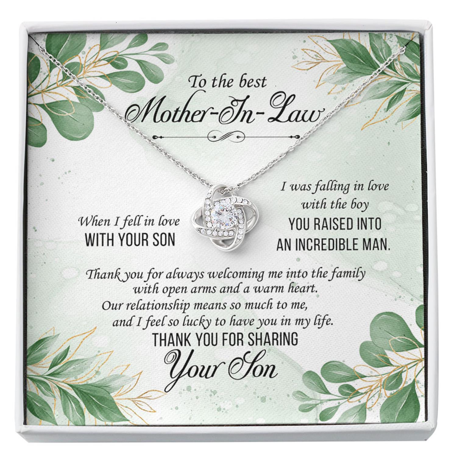 Mother-in-law Necklace, To My Best Mother In Law Necklace - Thank You For Sharing Your Son - Gifts For Mother In Law, Mother's Day Custom Necklace