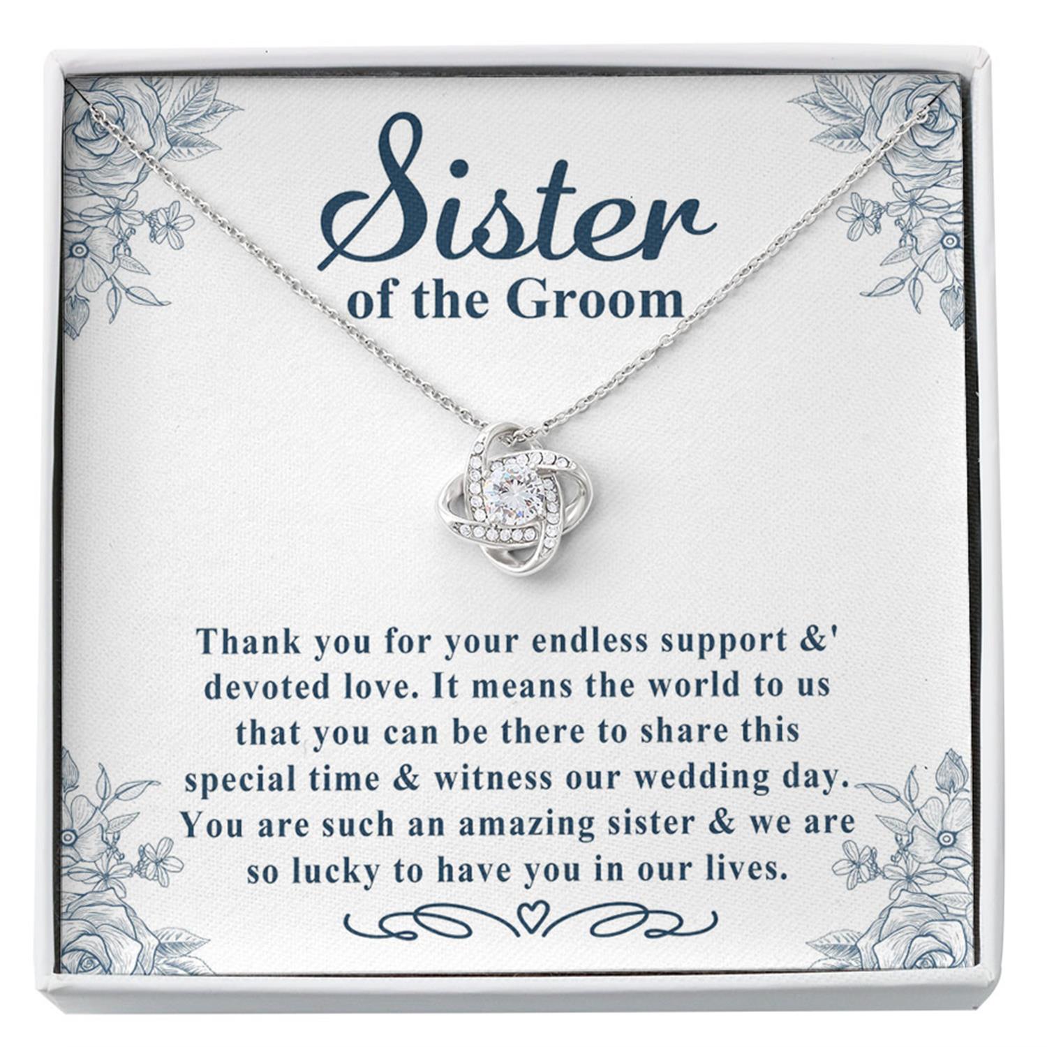 Sister Necklace, Sister Of The Groom Necklace Gift, Wedding Gift From Bride And Groom, Bridal Party Thank You Gift, Sister Wedding Gift From Custom Necklace