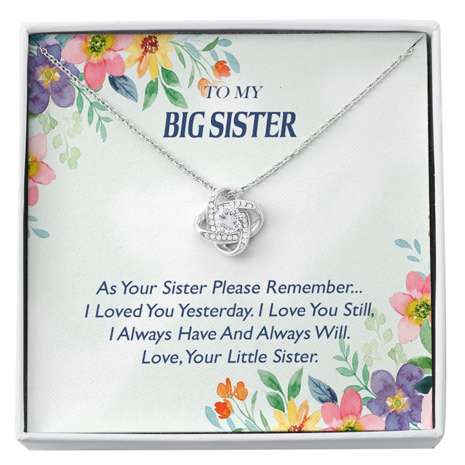 Sister Necklace, Necklace Always Will Love You, Necklace For Sister, To My Big Sister Necklace, Present For Big Sister Custom Necklace