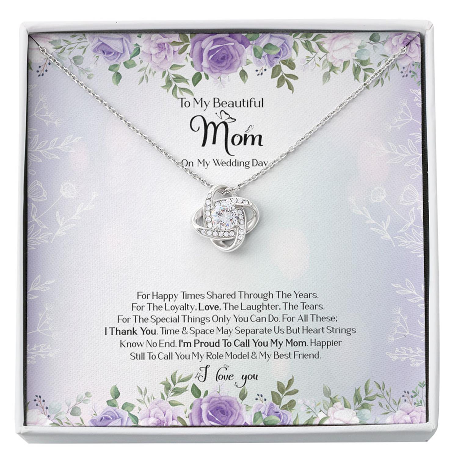 Mom Necklace, To Mom On My Wedding Day Necklace, Mother Of The Bride Gift From Daughter, Bride Custom Necklace