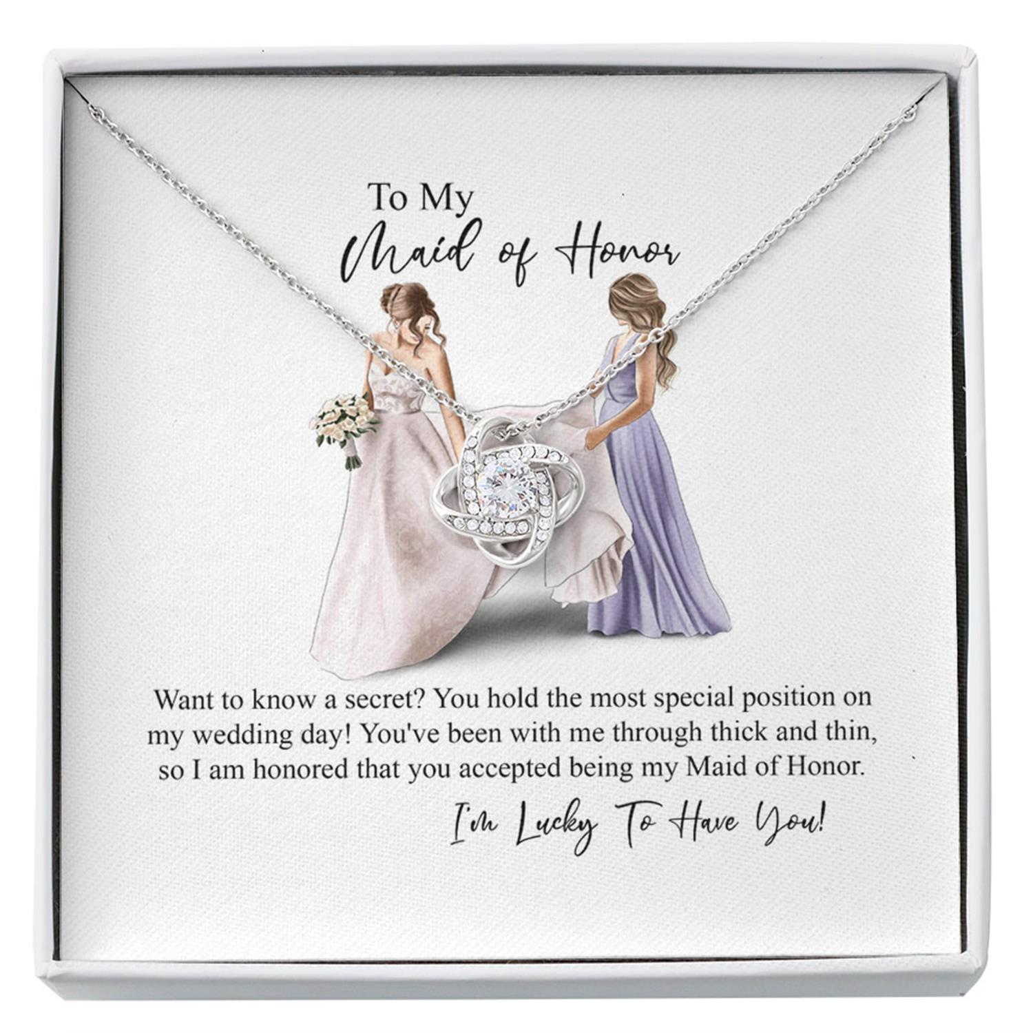 Best Friend Necklace, Maid Of Honor Gift, Thank You For Being My Maid Of Honor Gift, Necklace Gift From Bride Custom Necklace