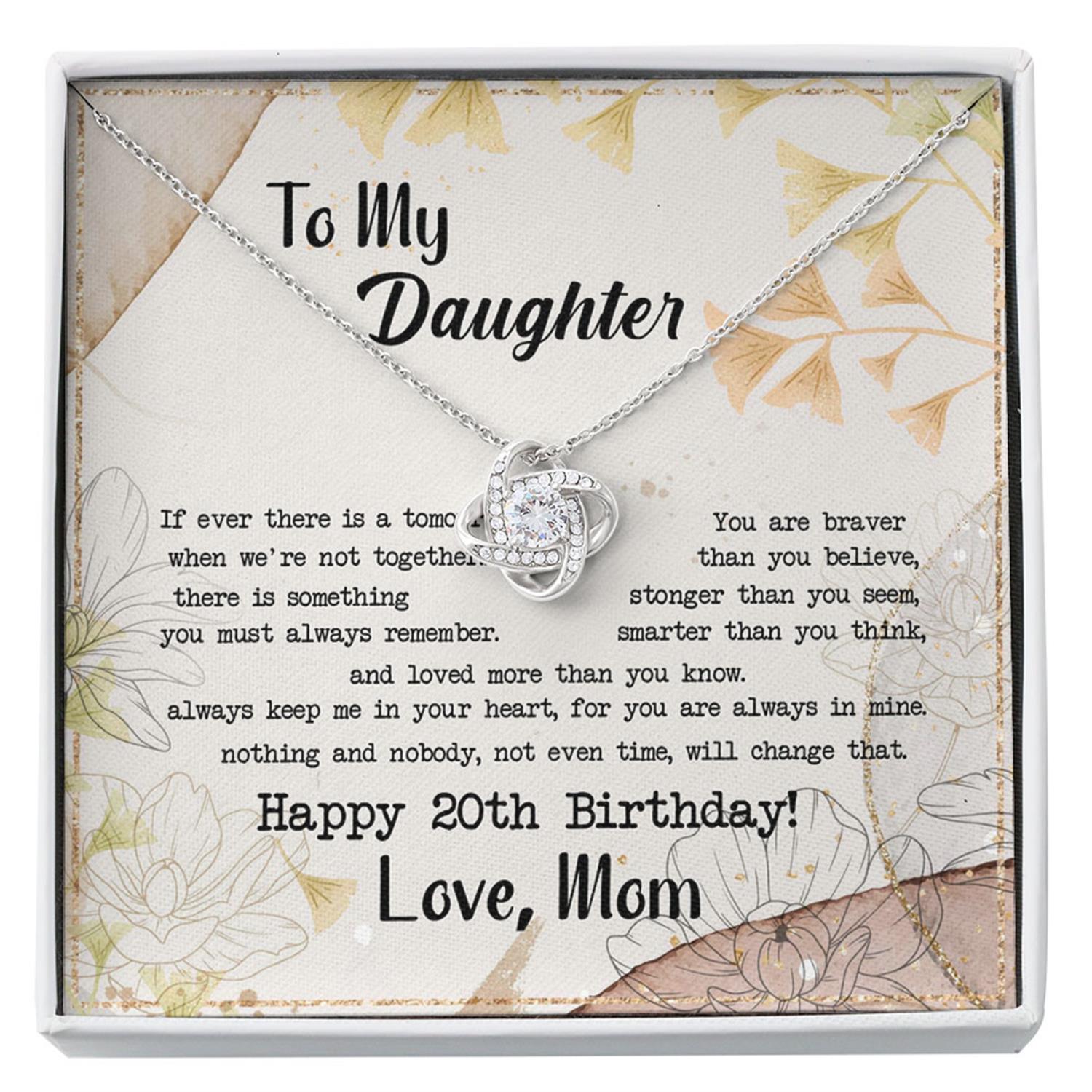 Daughter's 20th Birthday Necklace Gift With Message Card, To My Daughter Happy 20th Birthday Necklace, Daughters 20th Birthday Custom Necklace