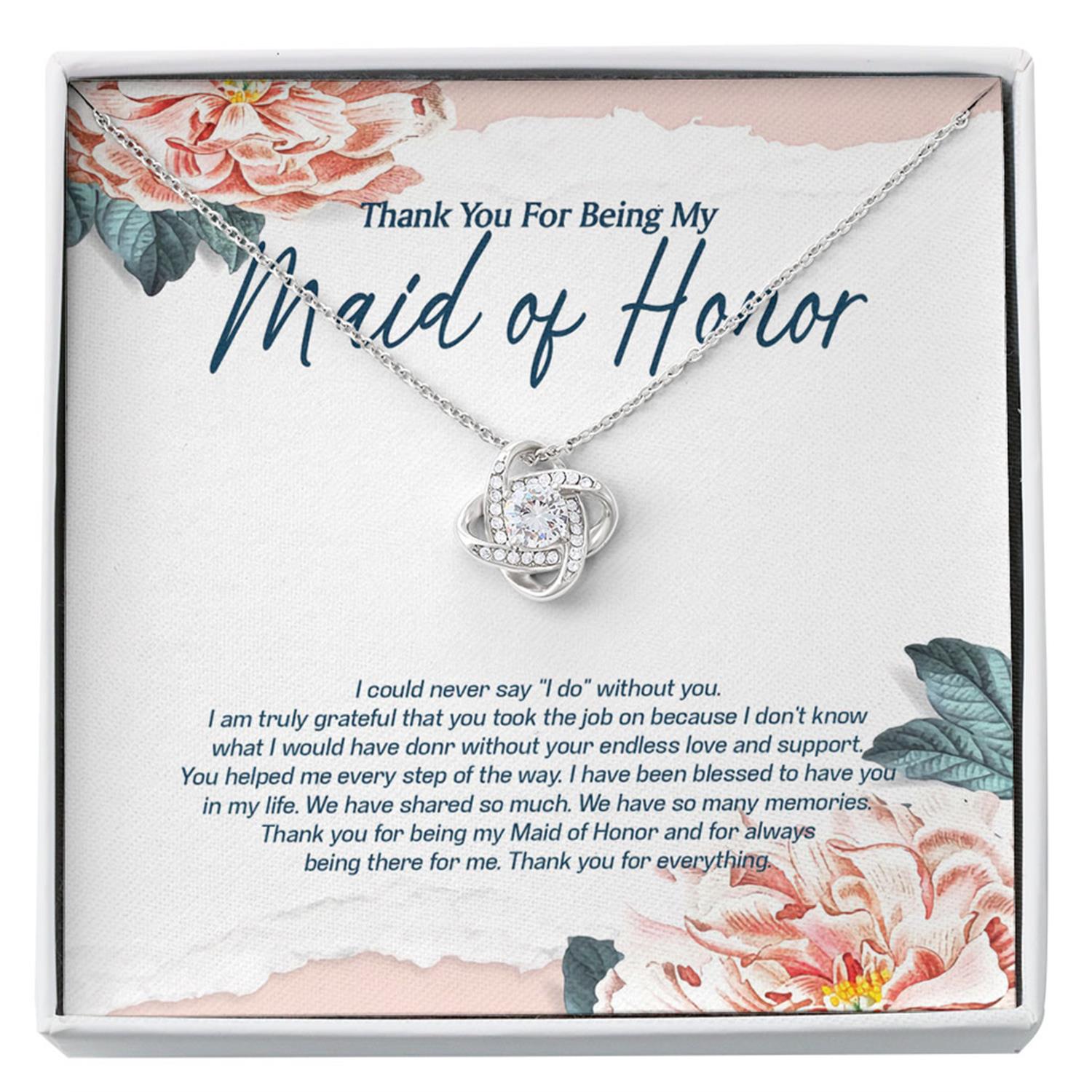 Maid Of Honor Necklace Thank You Gift From Bride, Maid Of Honor Gift Necklace, Matron Of Honor Gift, Bridesmaid Gift, Gift From Bride Custom Necklace