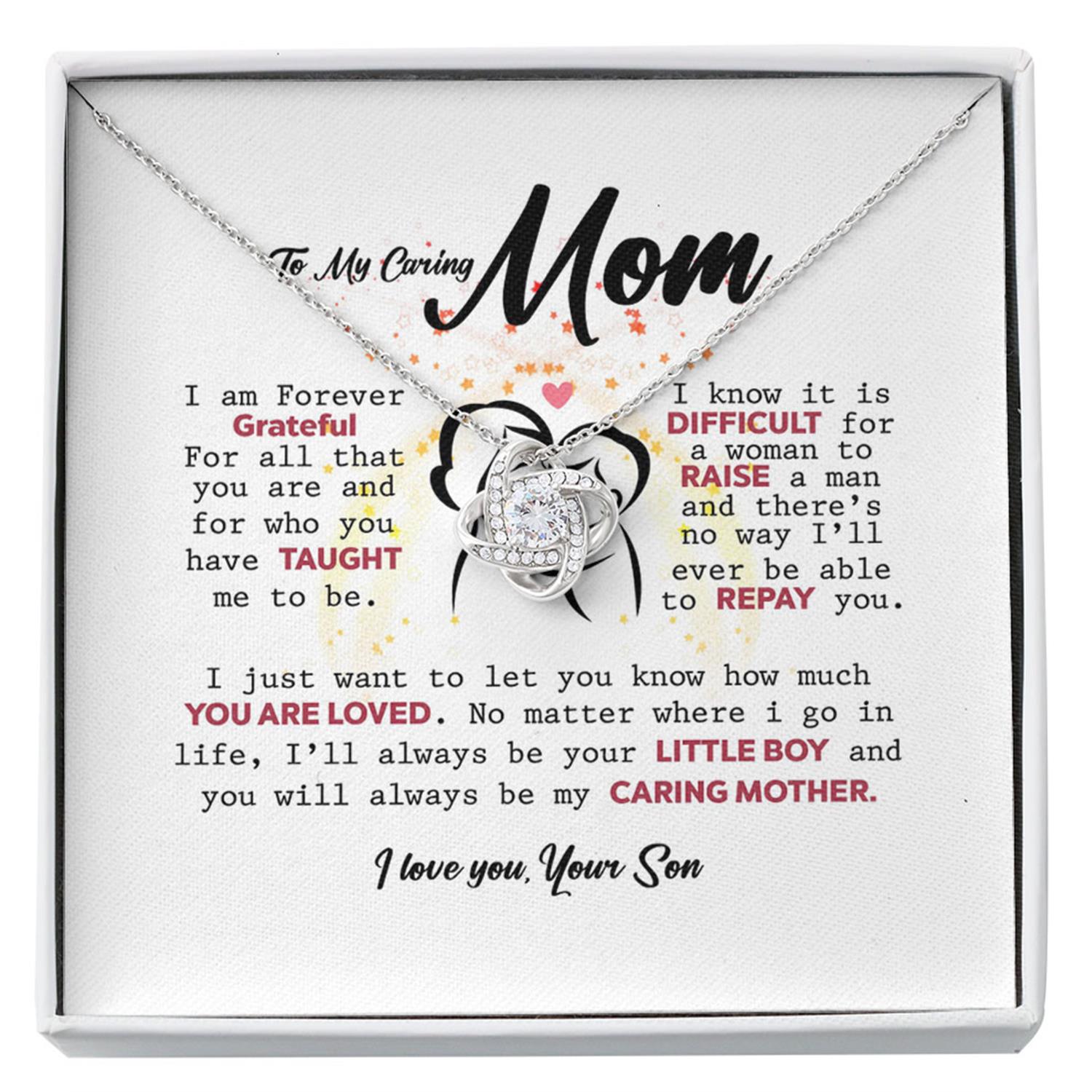Mom Necklace, Mothers Day Necklace To My Caring Mom - I'll Always Be Your Little Boy And You Will Always Be My Caring Mother Custom Necklace