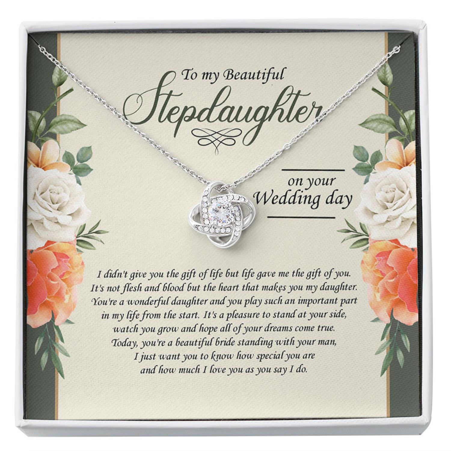 Stepdaughter Necklace, To My Stepdaughter Gift On Your Wedding Day, For Bride From Stepmom, Wedding Gift For Stepdaughter, Stepdaughter Gift Custom Necklace