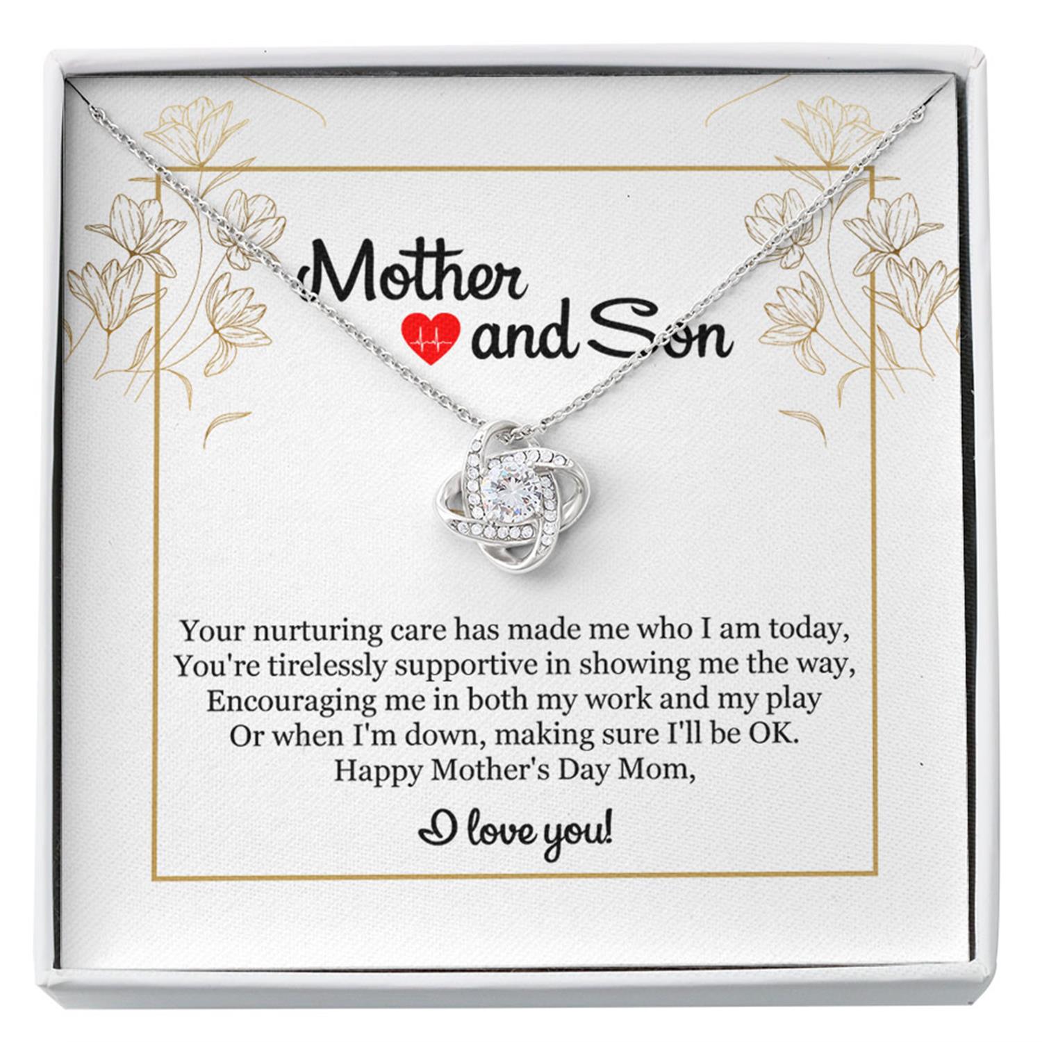 Mom Necklace, Mother And Son Necklace Gift, Happy Mother's Day Gift From Son, Cute Gift For Mom Custom Necklace