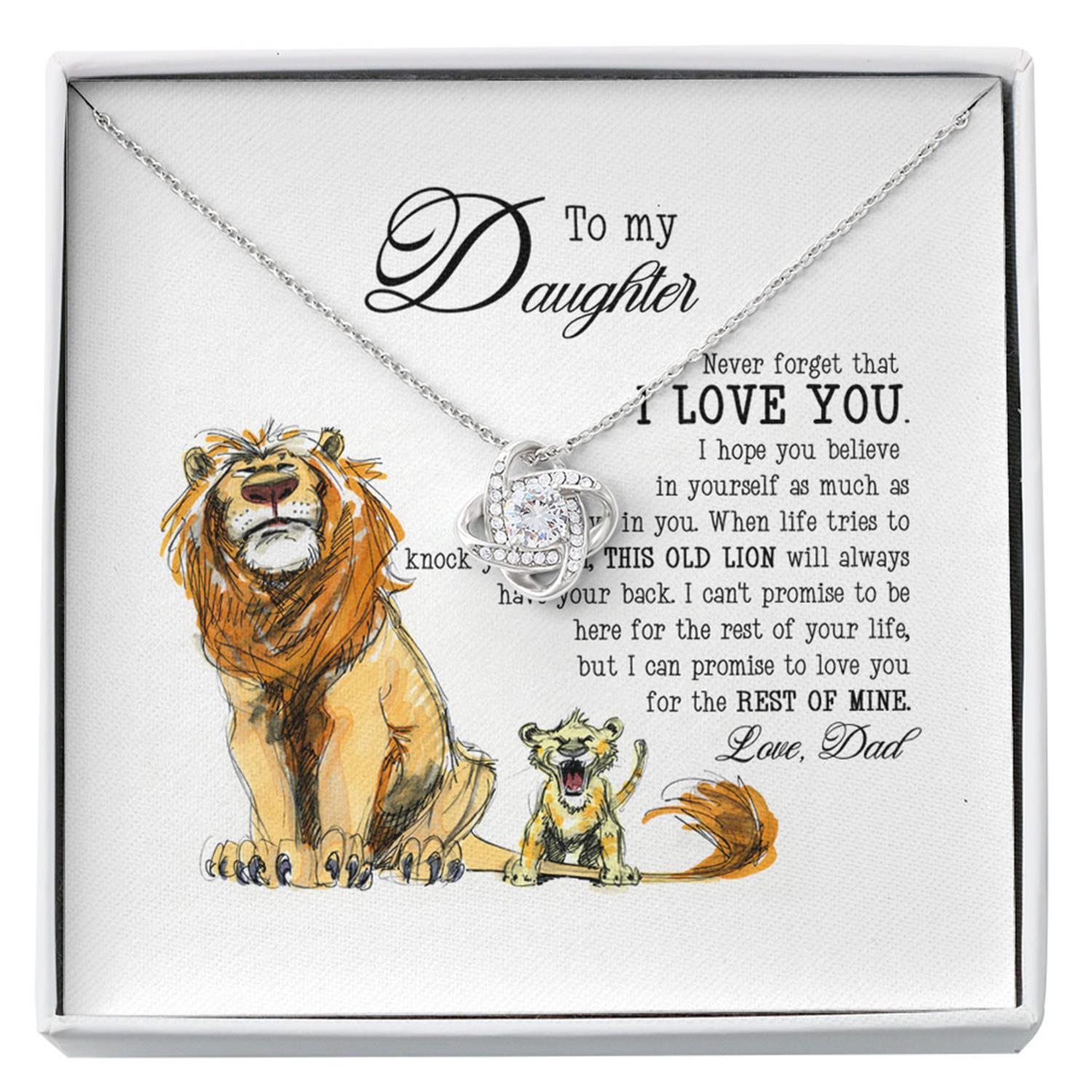 Daughter Necklace, To My Daughter Necklace Gift From Dad - This Old Lion Will Always Have Your Back Custom Necklace