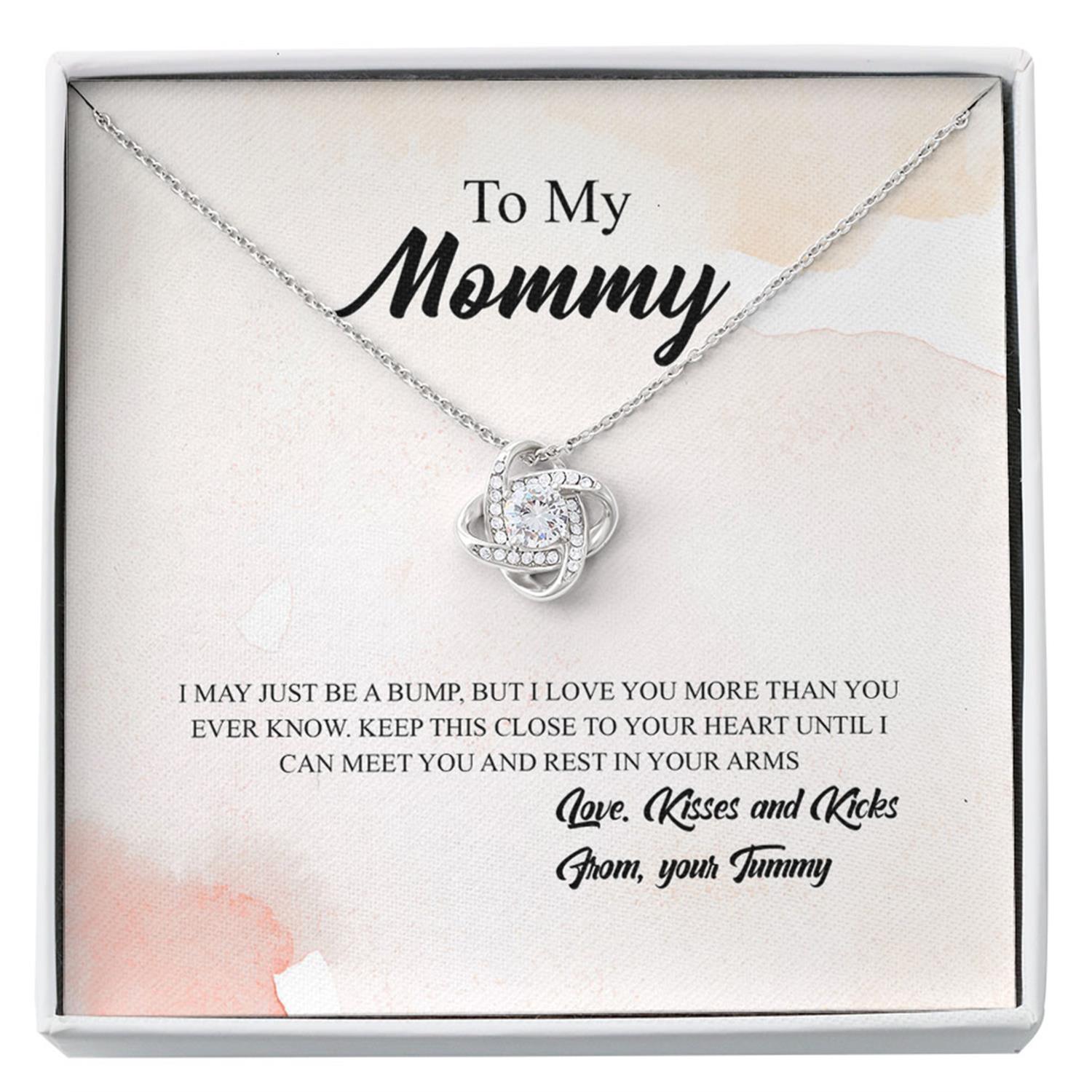 Mom Necklace, To My Mommy "Baby F" Necklace. Baby Shower Present. Gift For Pregnant Mom Custom Necklace